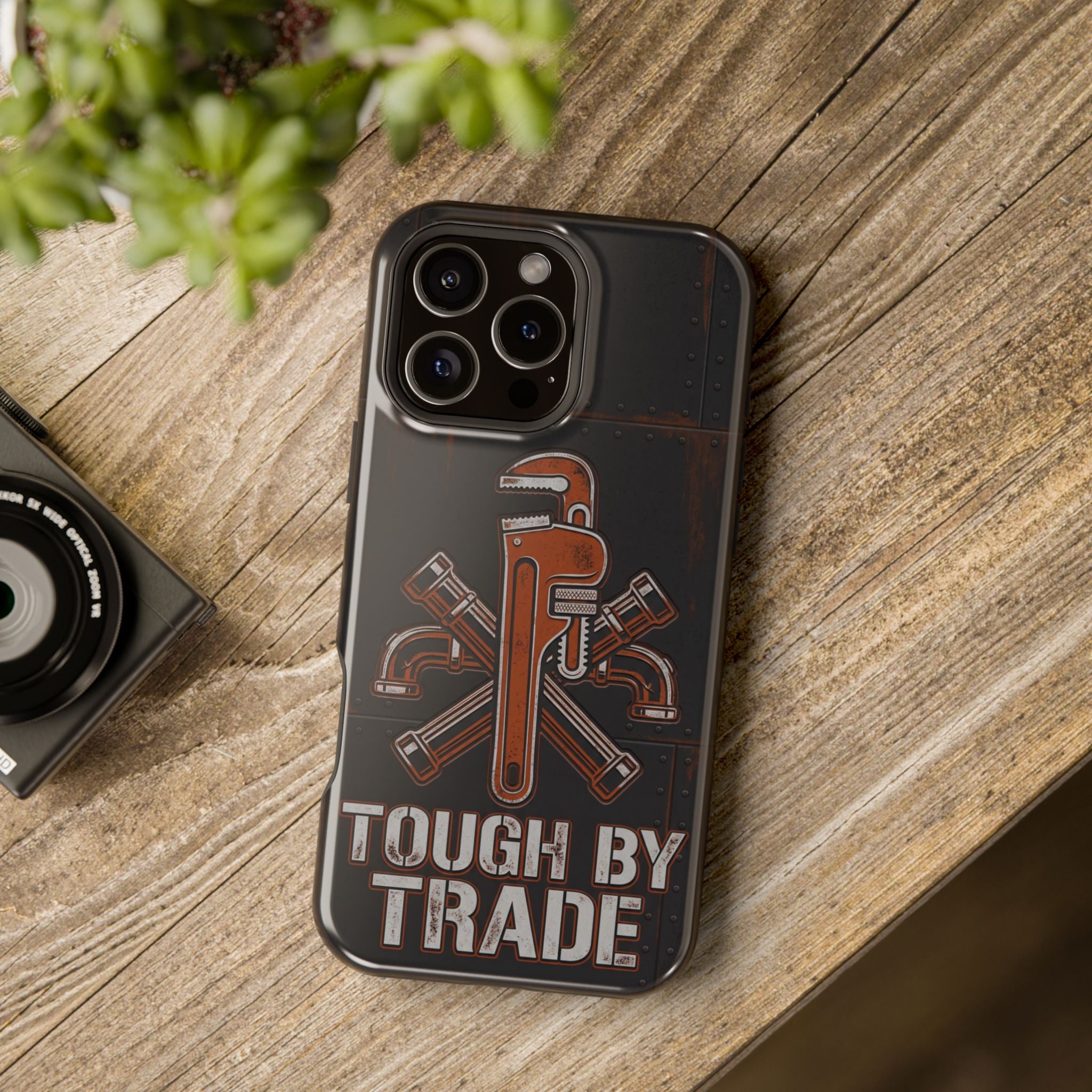 Tough By Trade Phone Case — Crossed Wrenches Wireless Charging Cover