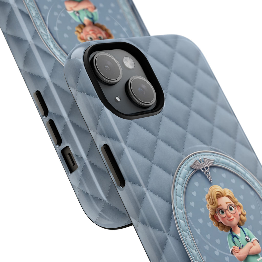 Personalized Nurse Phone Case | Quilted Badge Design, Custom Name iPhone Case