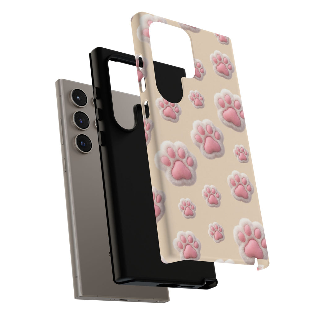 Golden Retriever Paw Print Phone Case | Cute Pink Paw Pattern for Dog Lovers | iPhone & Samsung