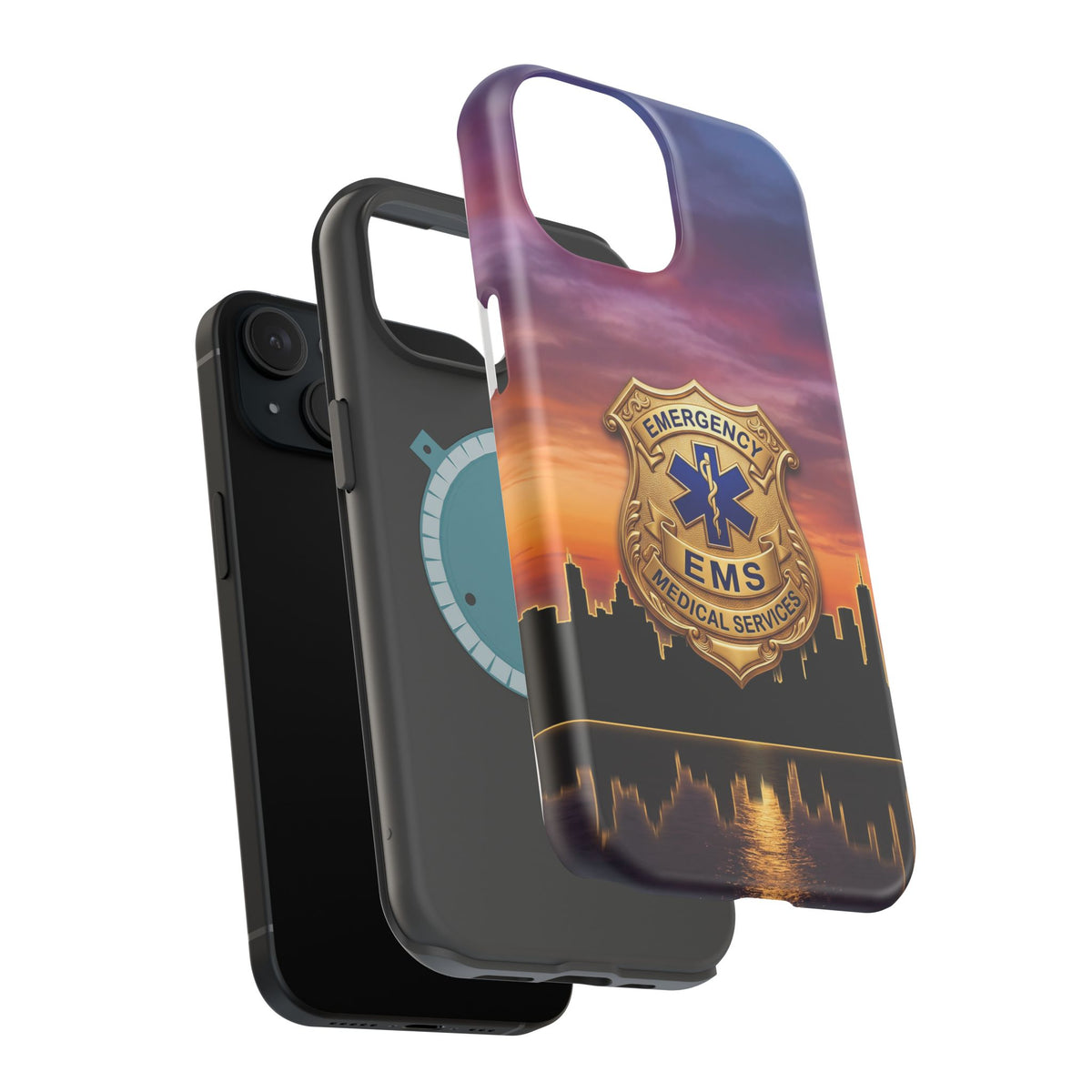EMS Badge Sunset Skyline Phone Case — Magnetic Wireless Charging Cover