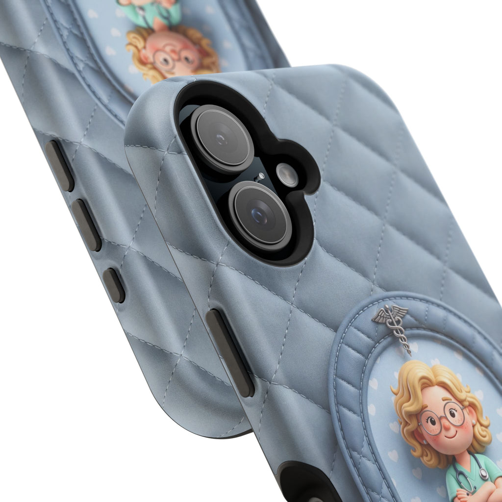 Personalized Quilted Nurse Phone Case — Wireless Charging Cover