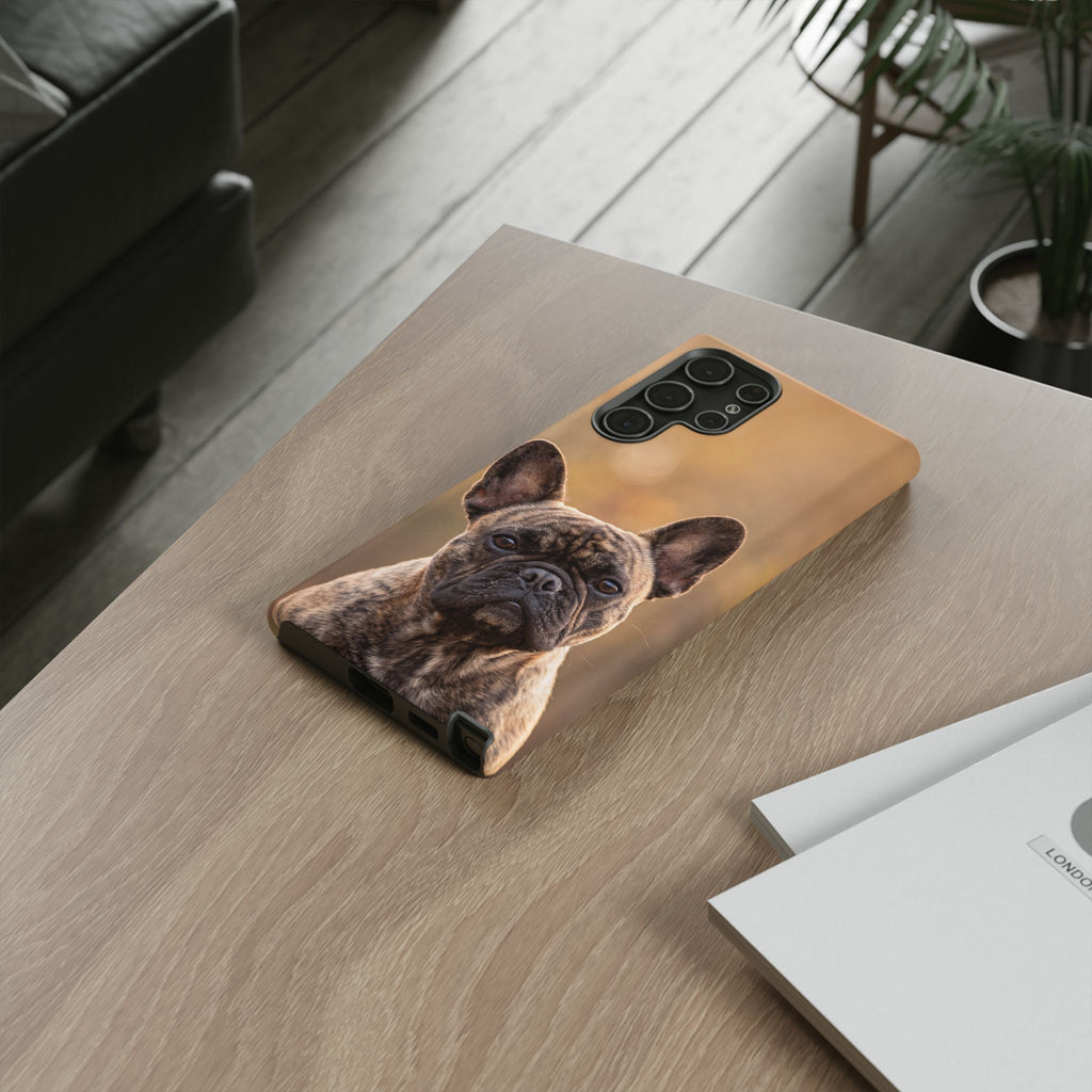 French Bulldog Portrait Phone Case | Realistic Brindle Frenchie Photo Case | iPhone & Samsung