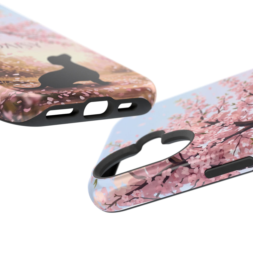 Personalized Dachshund Cherry Blossom Phone Case — Wireless Charging Cover