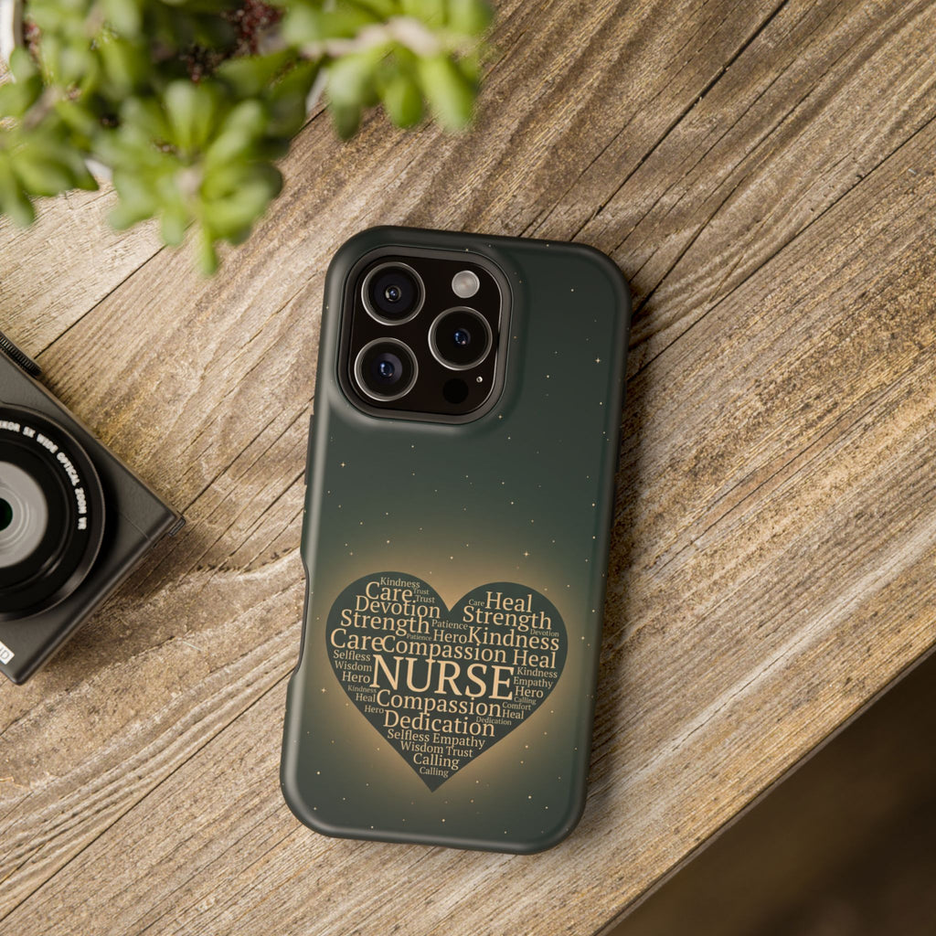 Nurse Heart Word and Art Phone Case — Impact-Resistant Wireless Charging Cover