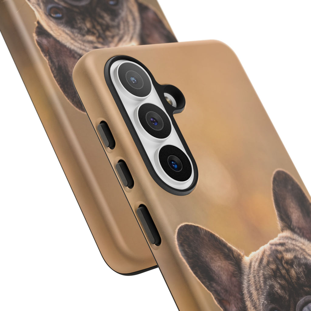 French Bulldog Portrait Phone Case | Realistic Brindle Frenchie Photo Case | iPhone & Samsung