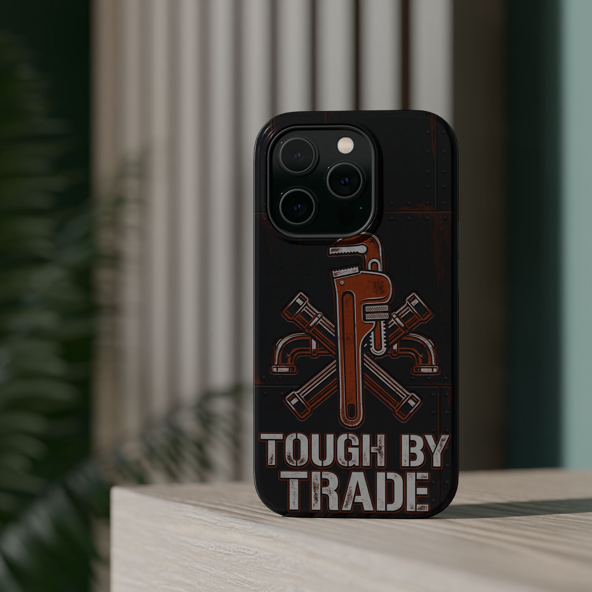 Tough By Trade Phone Case — Crossed Wrenches Wireless Charging Cover