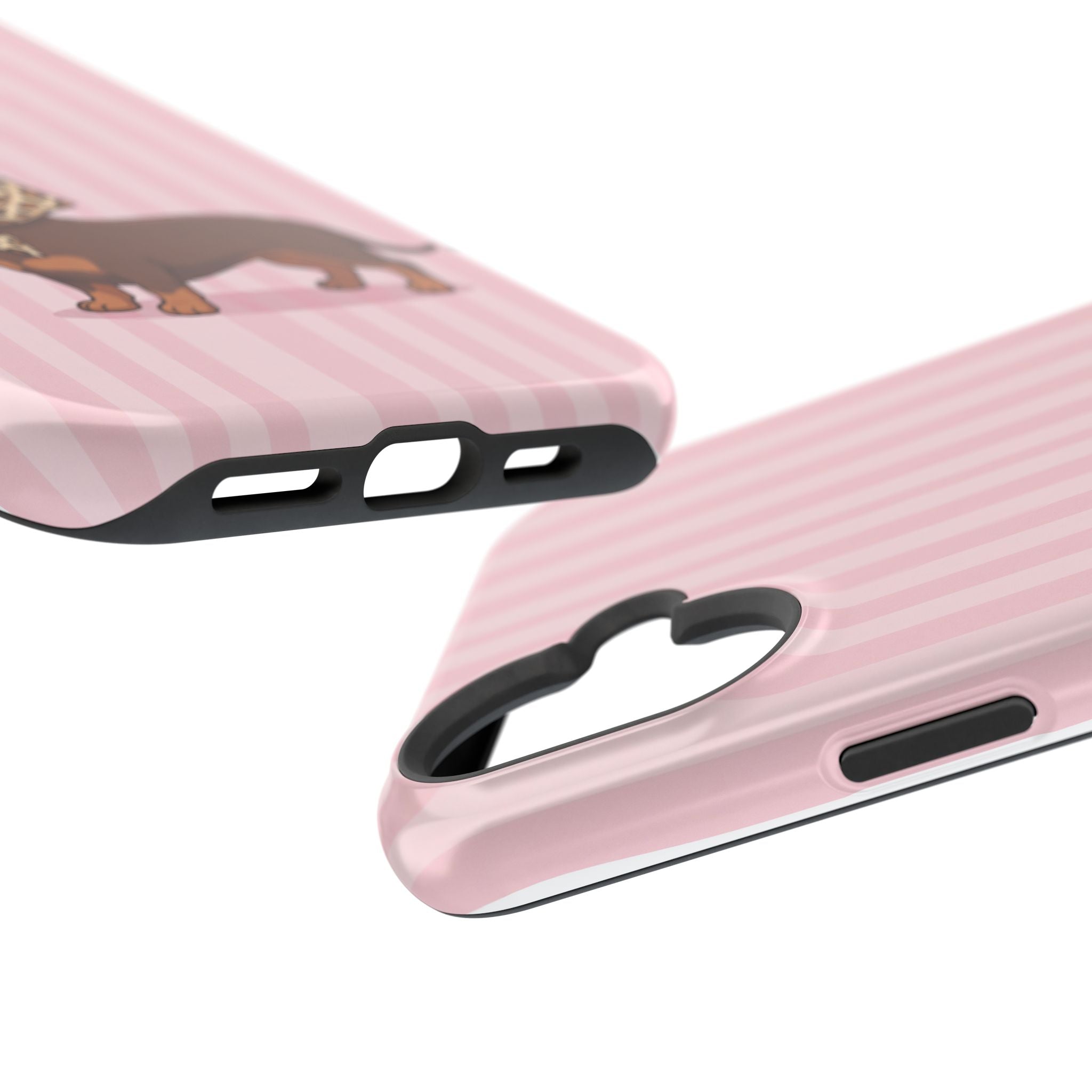Preppy Dachshund Phone Case — Impact-Resistant Wireless Charging Cover