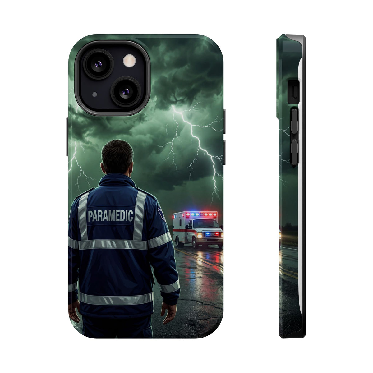 Paramedic Green Storm Phone Case — Magnetic Wireless Charging Cover