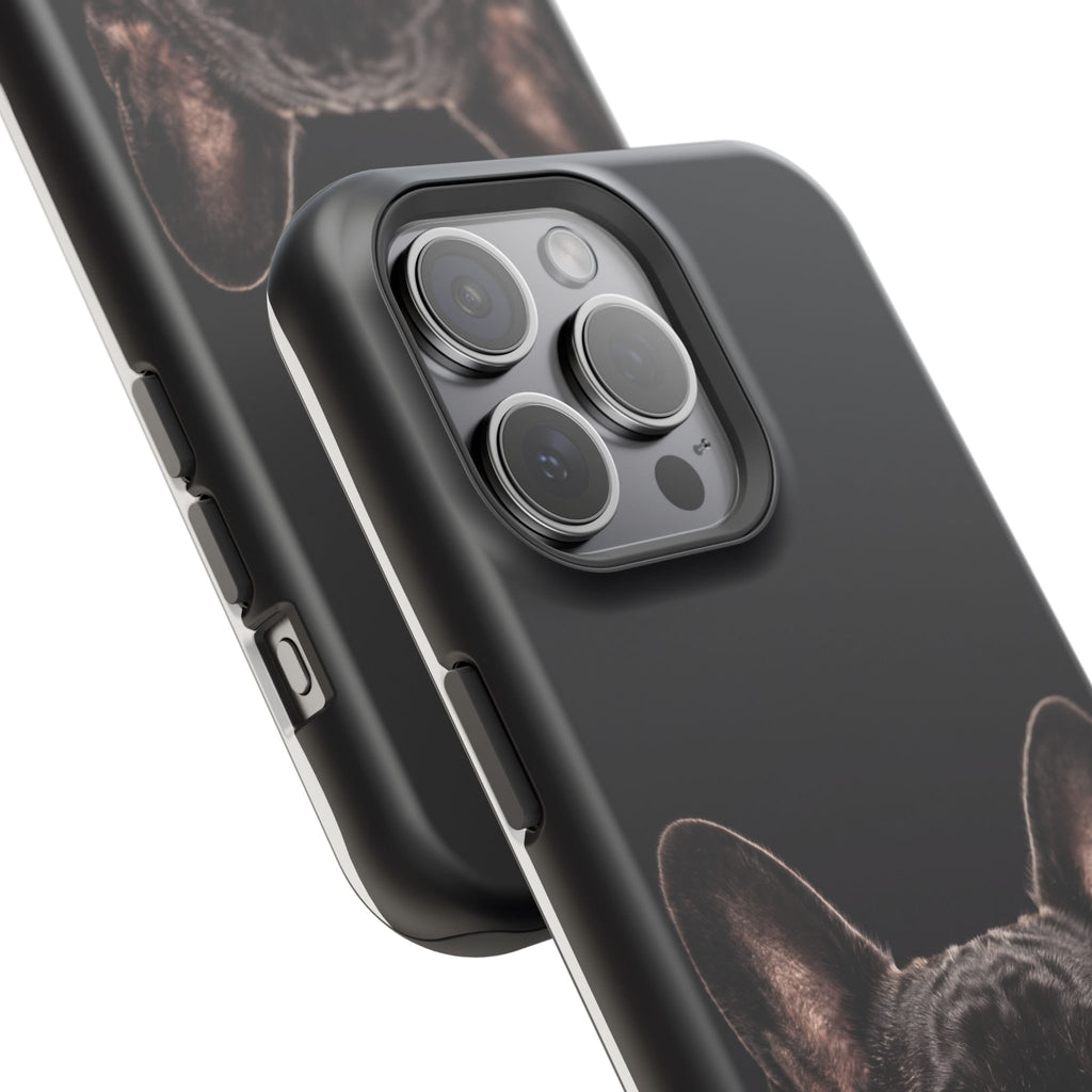 Black French Bulldog Phone Case — Impact-Resistant Wireless Charging Cover
