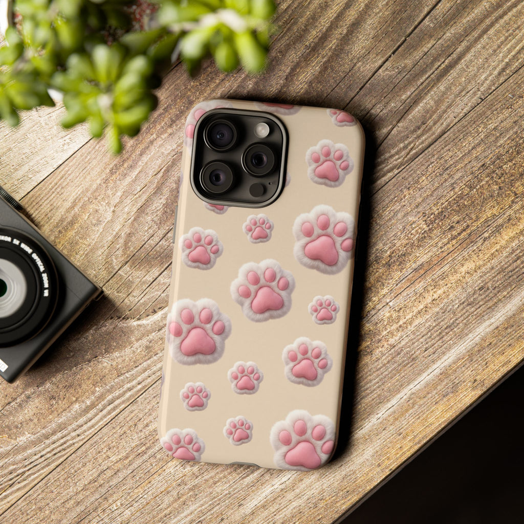 Golden Retriever Paw Print Phone Case | Cute Pink Paw Pattern for Dog Lovers | iPhone & Samsung