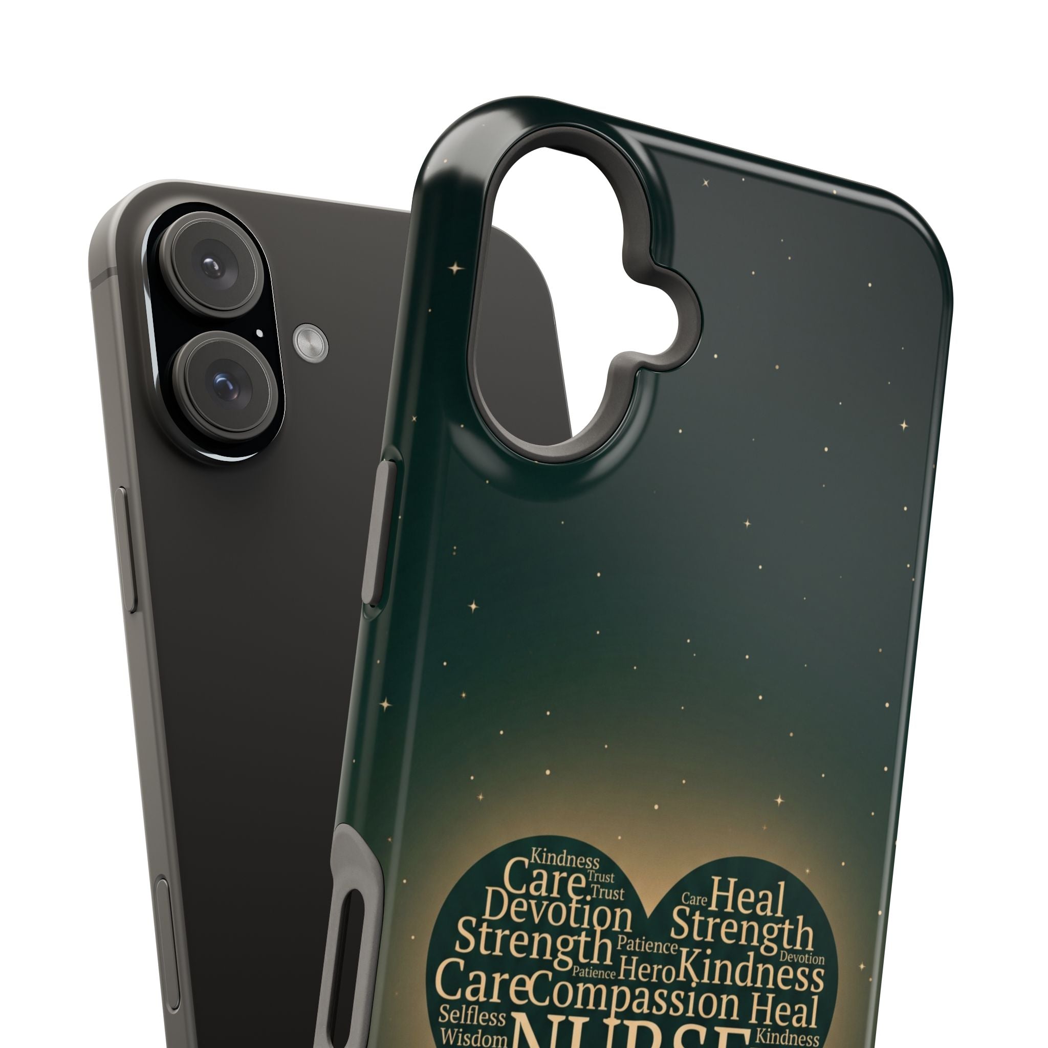 Nurse Heart Word and Art Phone Case — Impact-Resistant Wireless Charging Cover