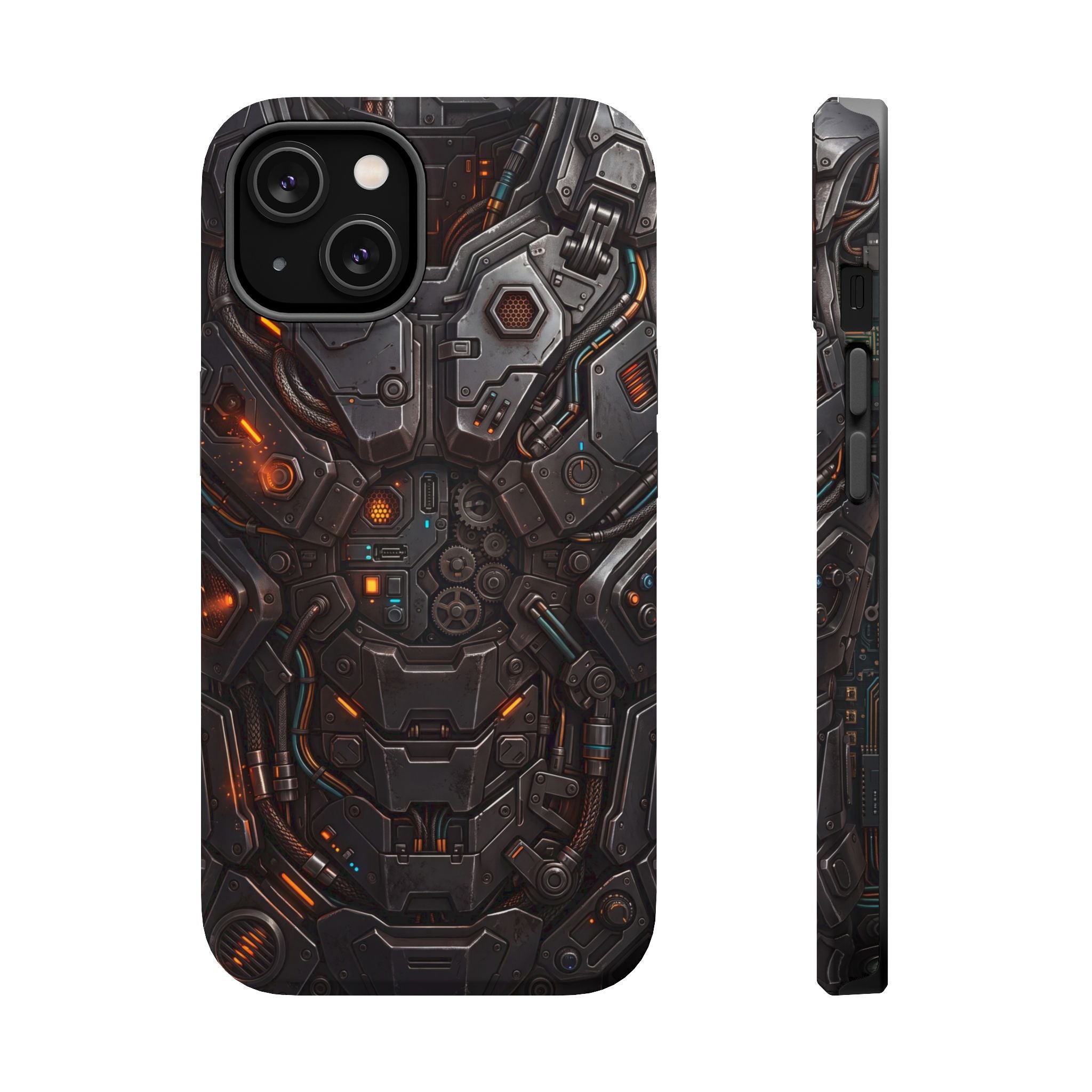 Mech Armor Phone Case — Industrial Circuit Wireless Charging Cover