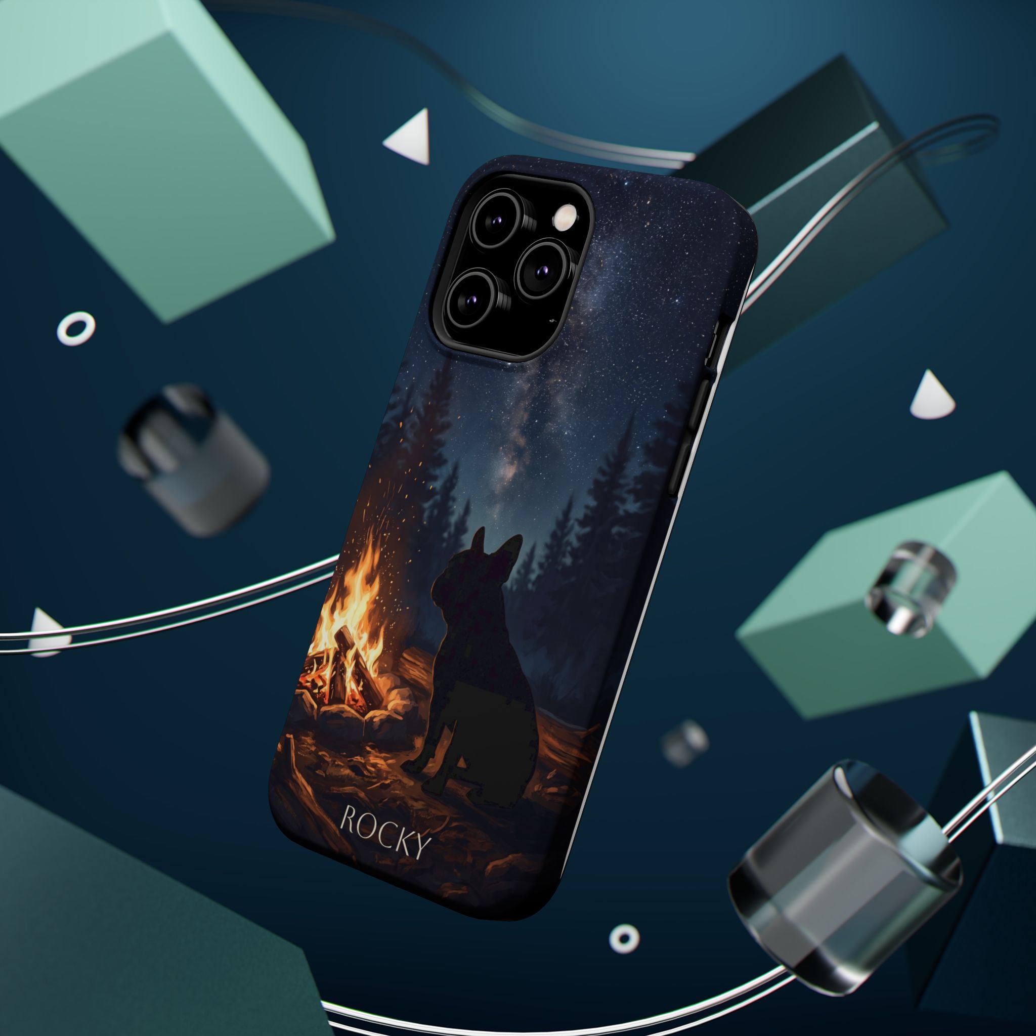 Personalized French Bulldog Campfire Phone Case — Wireless Charging Cover