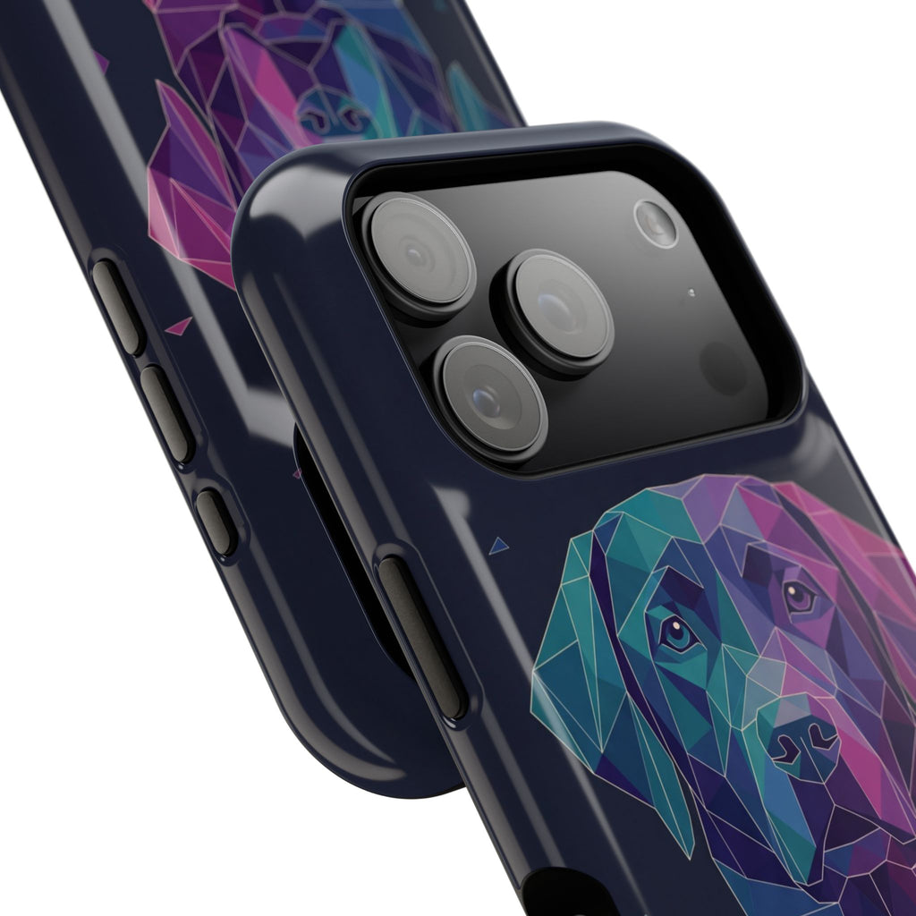 Geometric Labrador Phone Case — Tough Magnetic Case with Wireless Charging