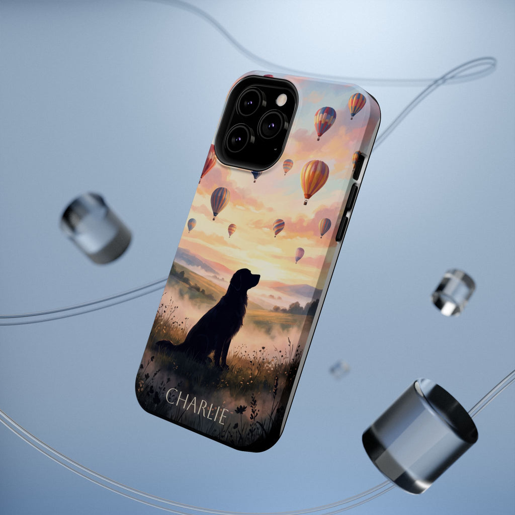Personalized Golden Retriever Hot Air Balloon Phone Case — Wireless Charging Cover