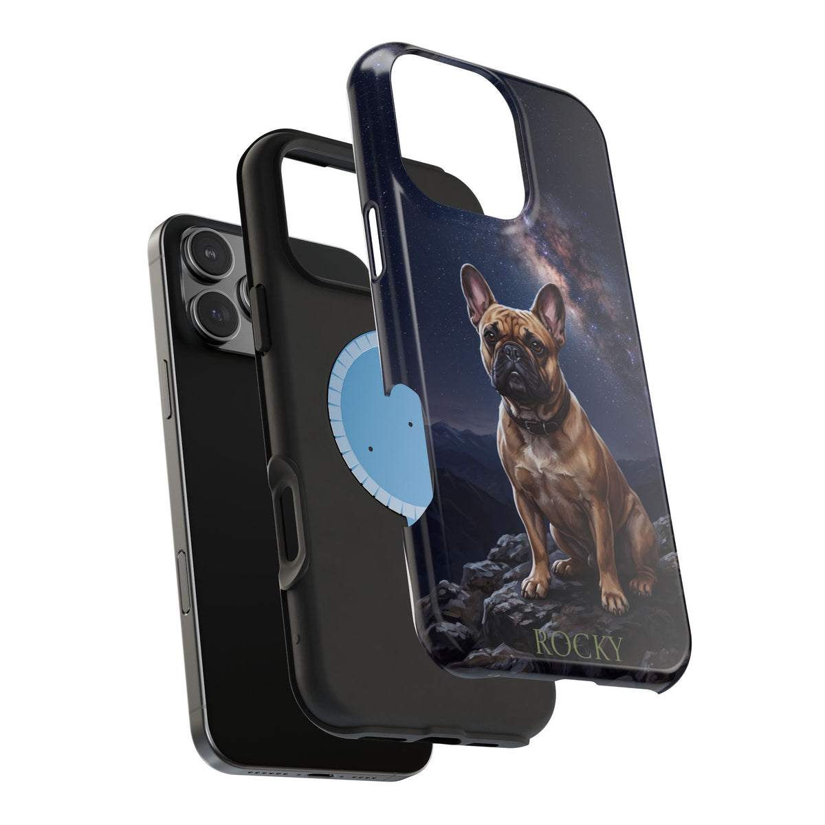 Personalized French Bulldog Starry Night Sky Phone Case — Wireless Charging Cover