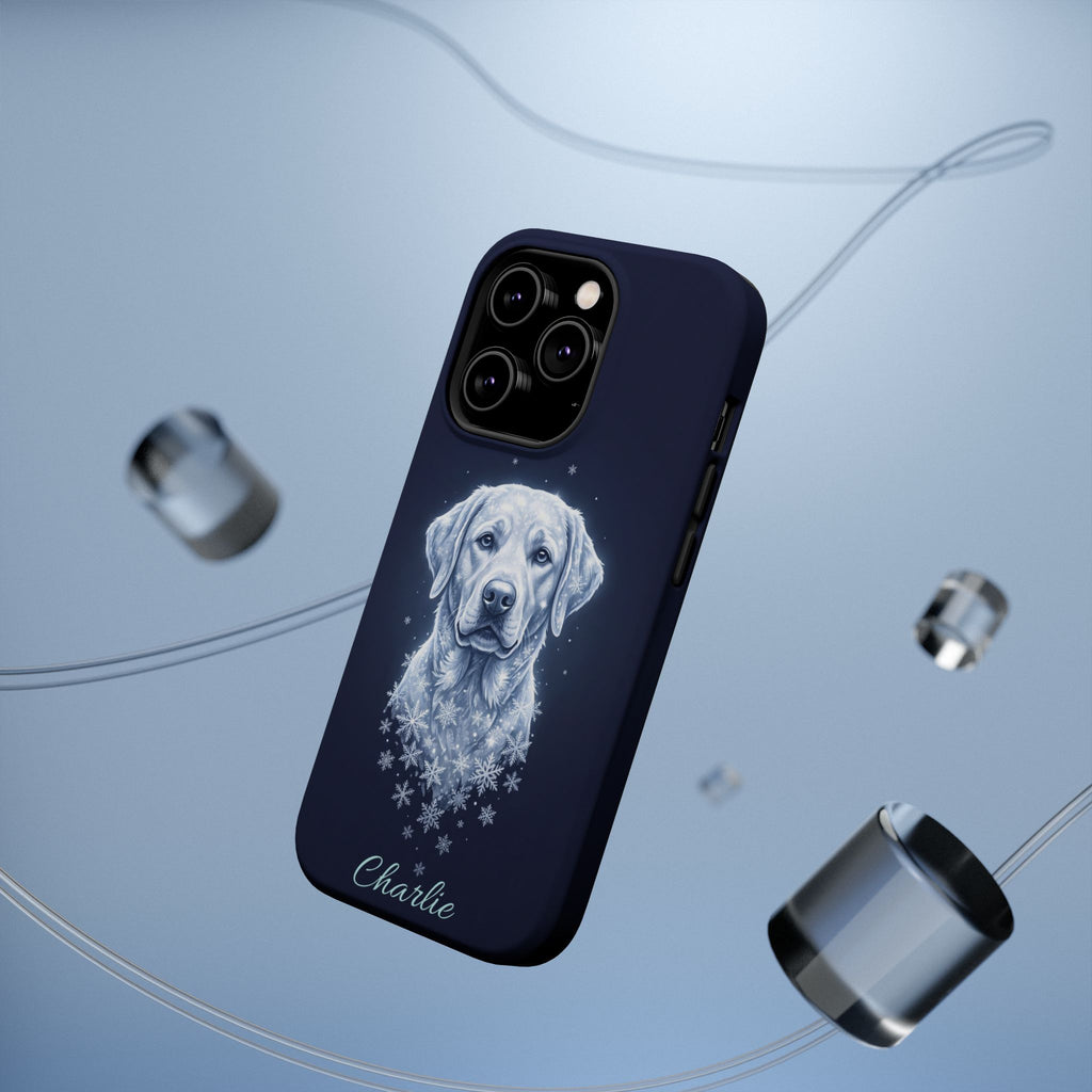 Personalized Winter Snowflake Labrador Phone Case — Tough Magnetic Case with Wireless Charging