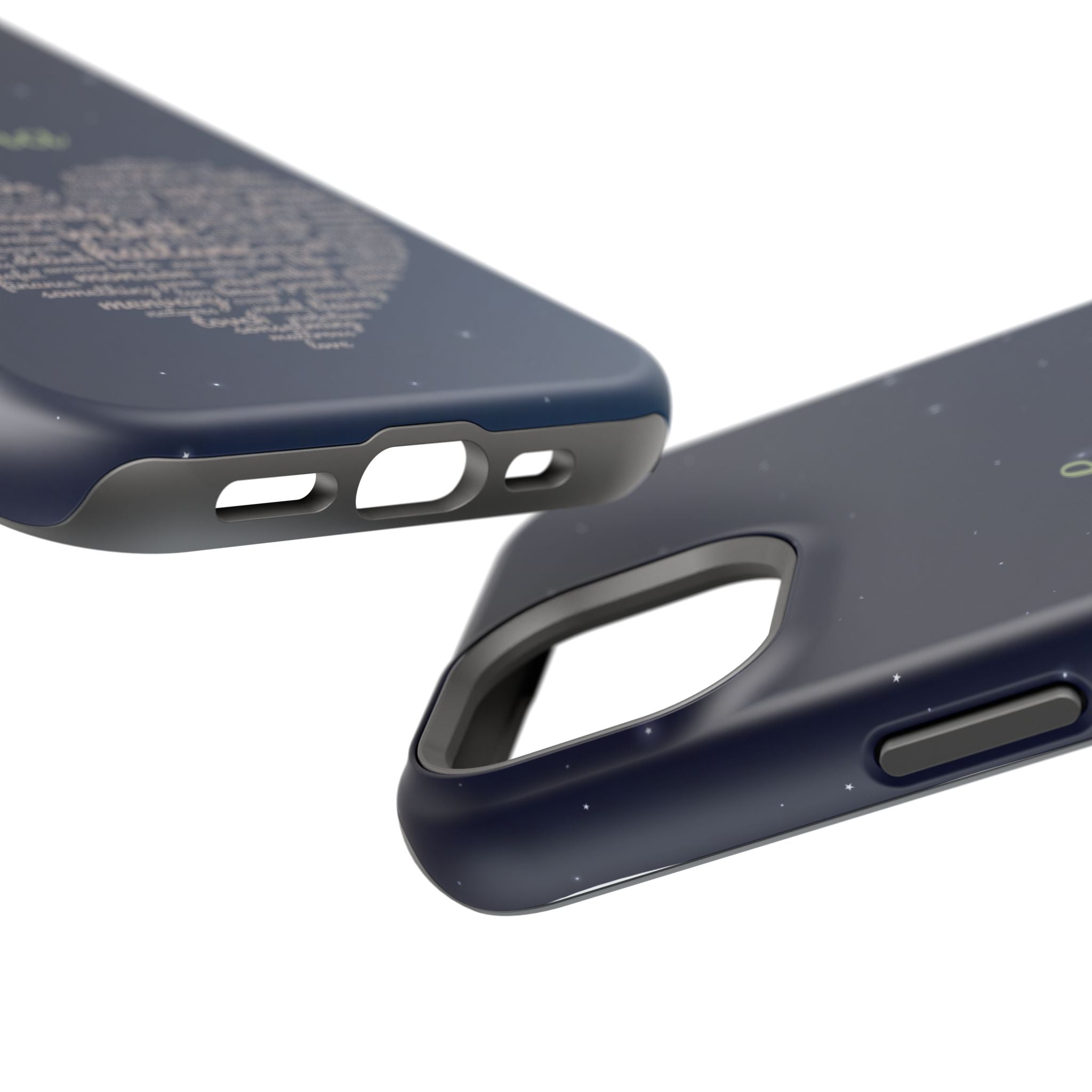 Personalized Teacher Heart Word Art Phone Case — Navy Wireless Charging Cover