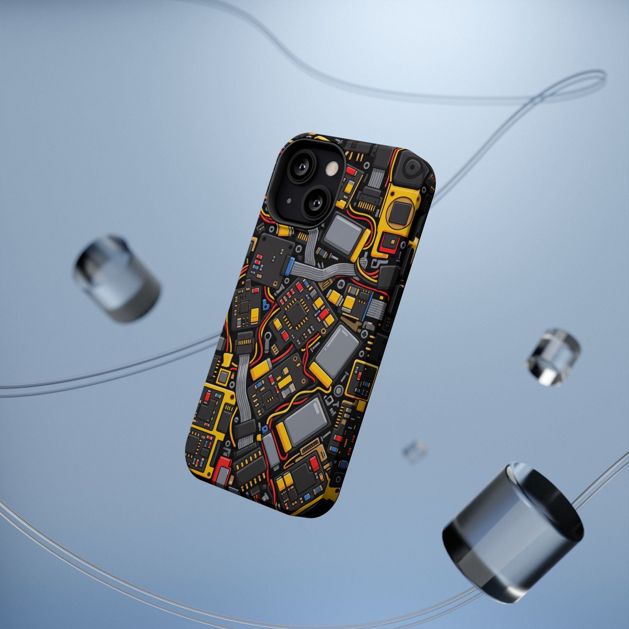 Voltage Board Phone Case — Yellow Circuit Wireless Charging Cover