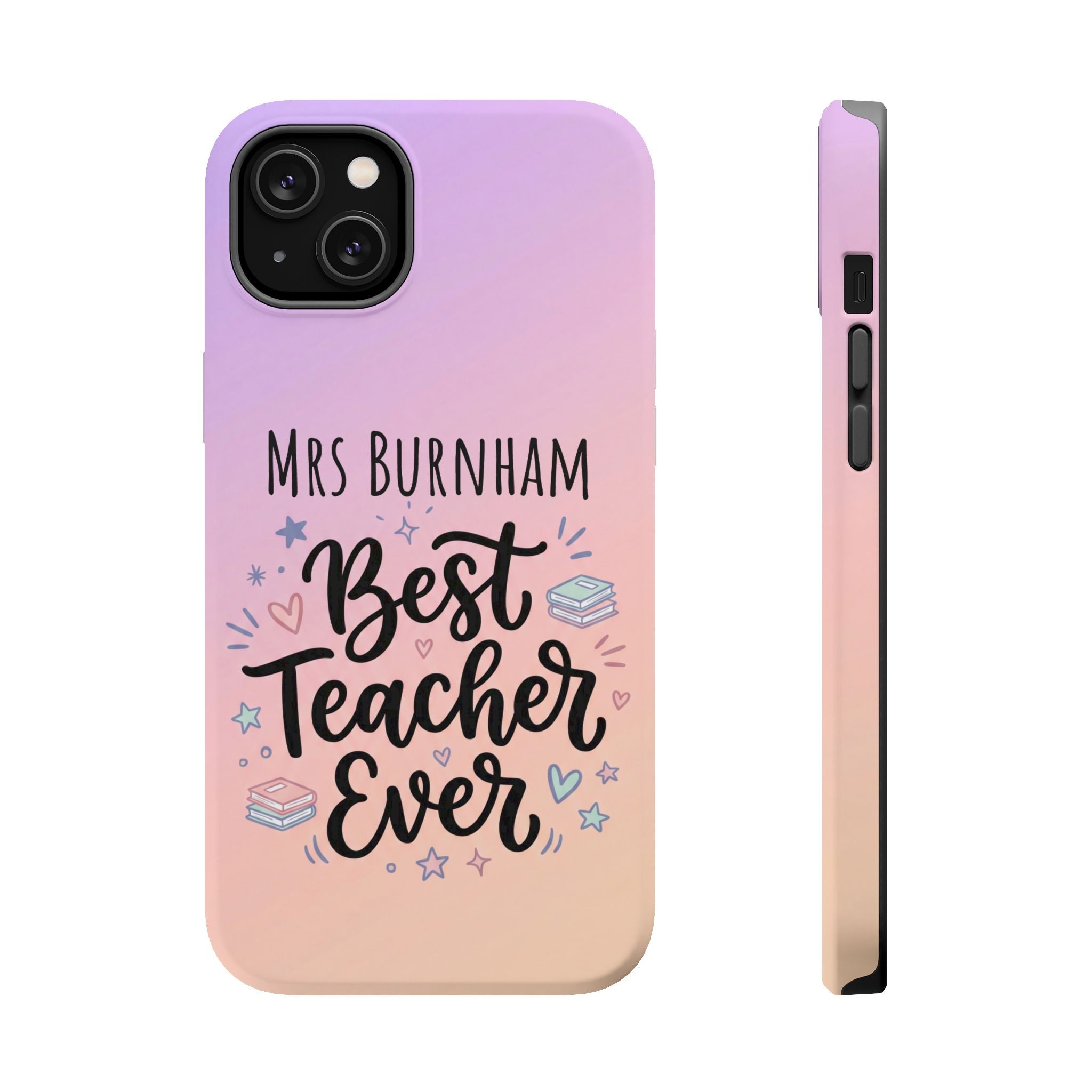 Best Teacher Ever Personalized Phone Case — Wireless Charging Cover