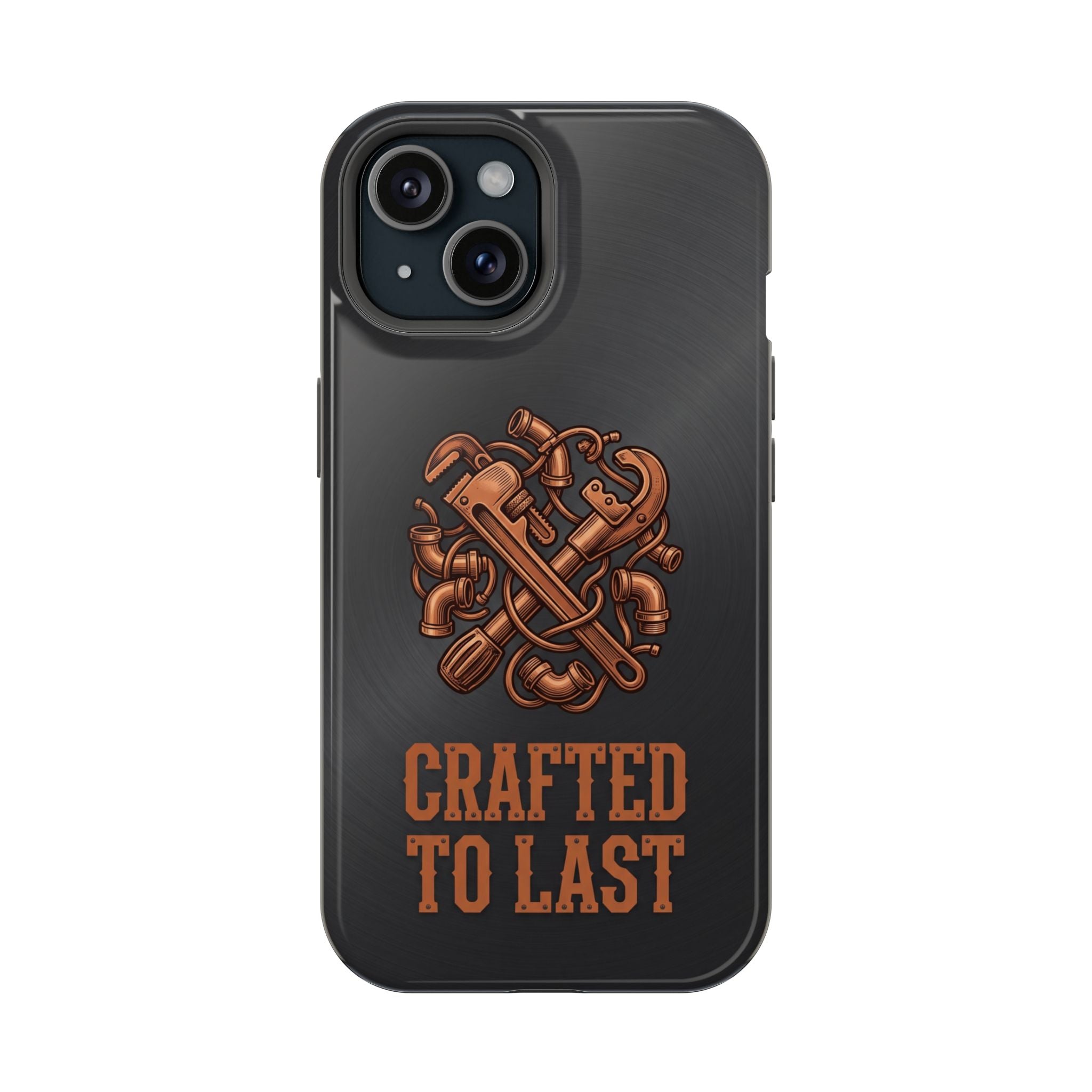Crafted to Last Phone Case — Crossed Wrenches Wireless Charging Cover