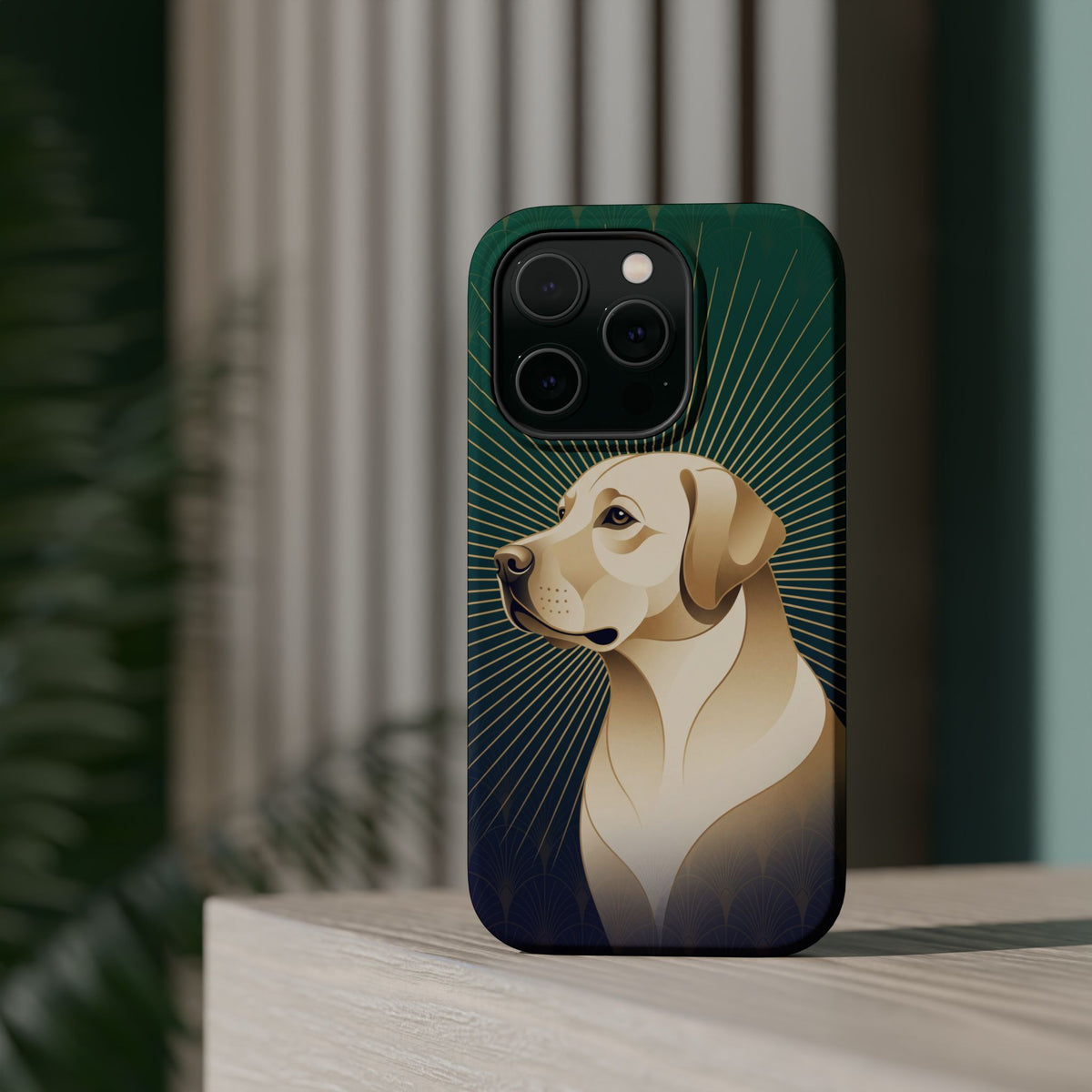 Art Deco Labrador Phone Case — Tough Magnetic Case with Wireless Charging