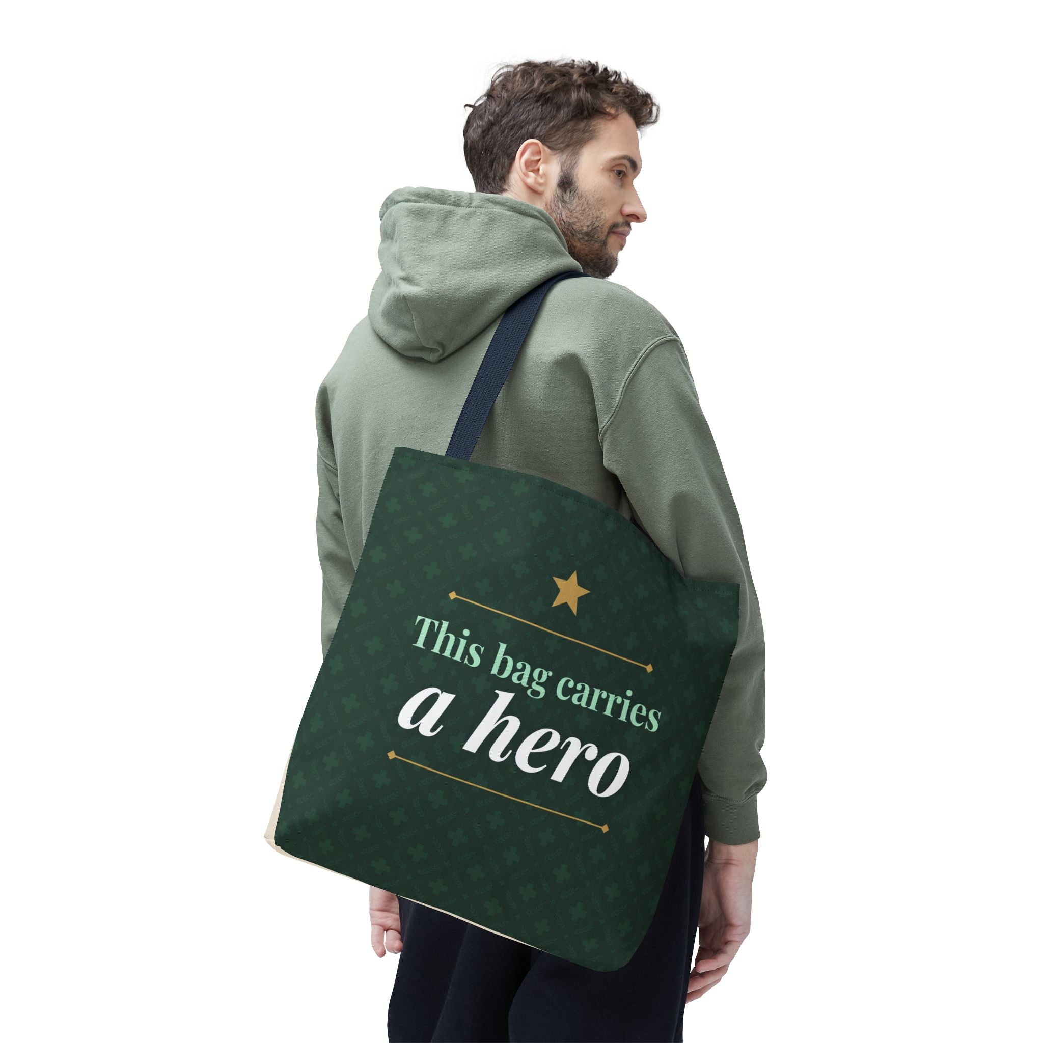 This Bag Carries a Hero Tote | Nurse Gift Tote Bag | Essential Worker Appreciation Gift | Premium Polyester Carry-All