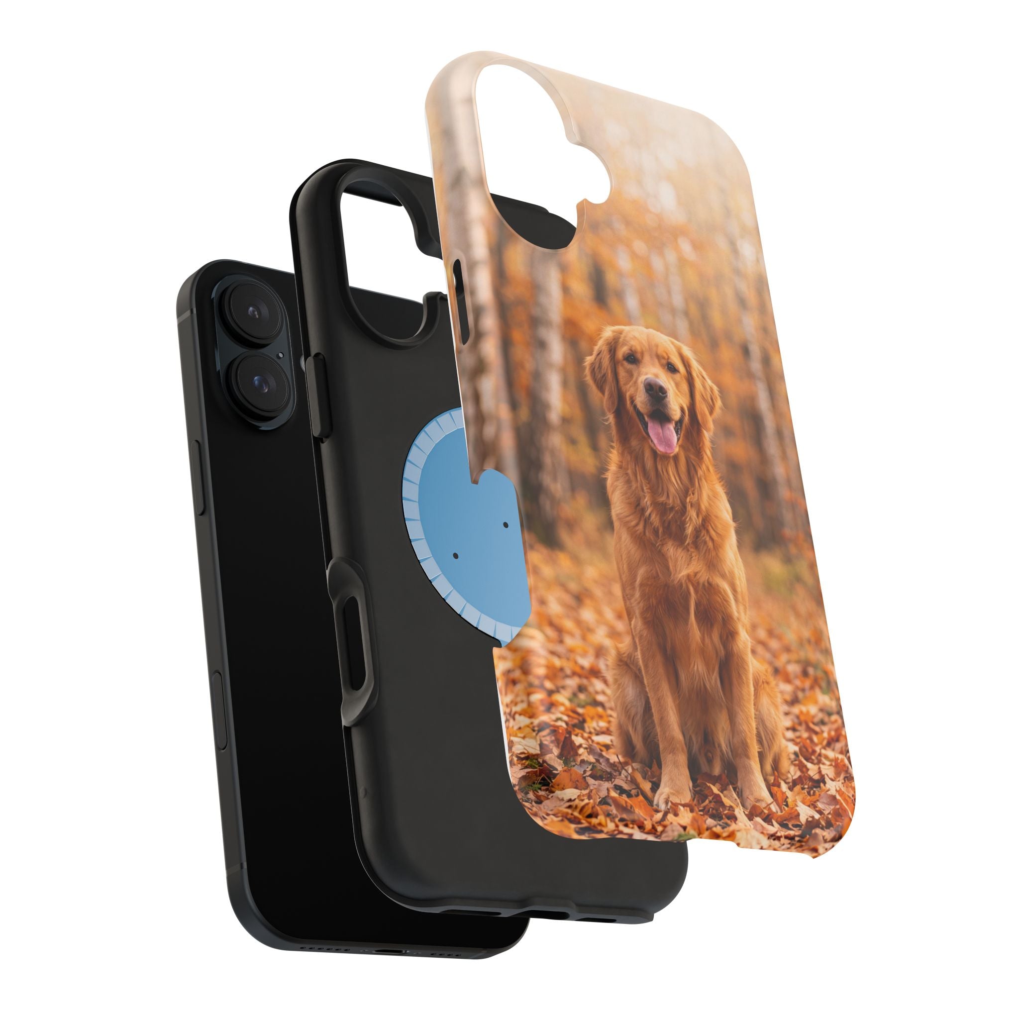 Autumn Golden Retriever Phone Case — Impact-Resistant Wireless Charging Cover