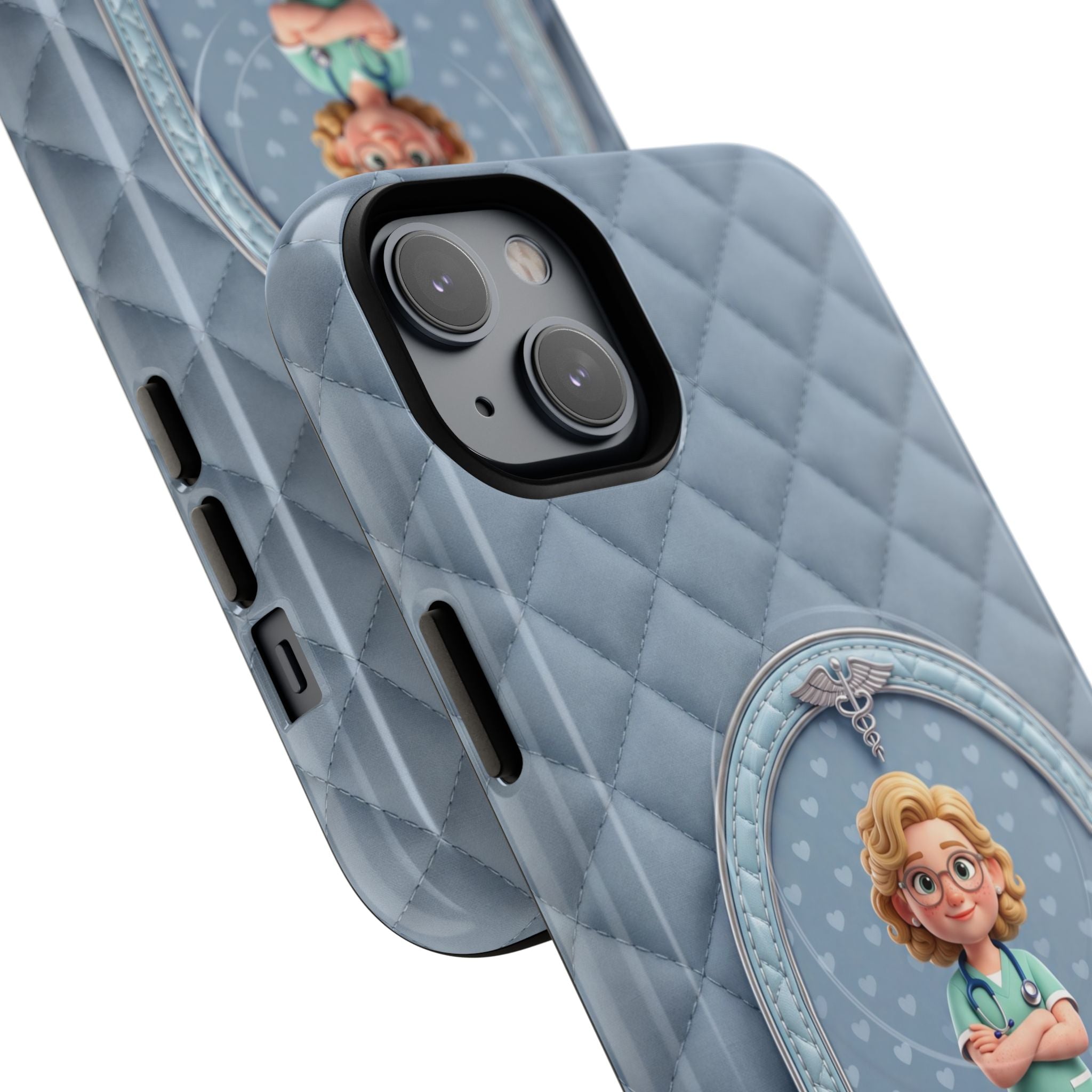 Personalized Nurse Phone Case | Quilted Badge Design, Custom Name iPhone Case