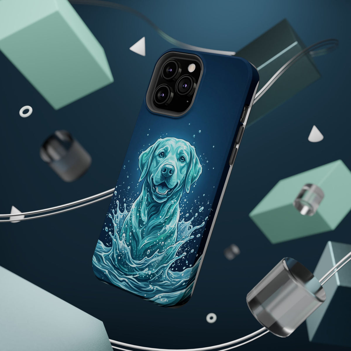 Water Splash Labrador Phone Case — Tough Magnetic Case with Wireless Charging