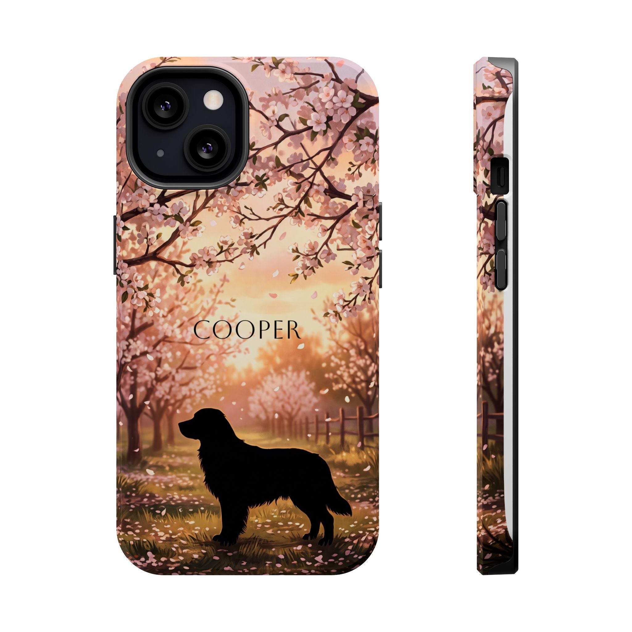 Personalized Golden Retriever Autumn Forest Phone Case — Wireless Charging Cover