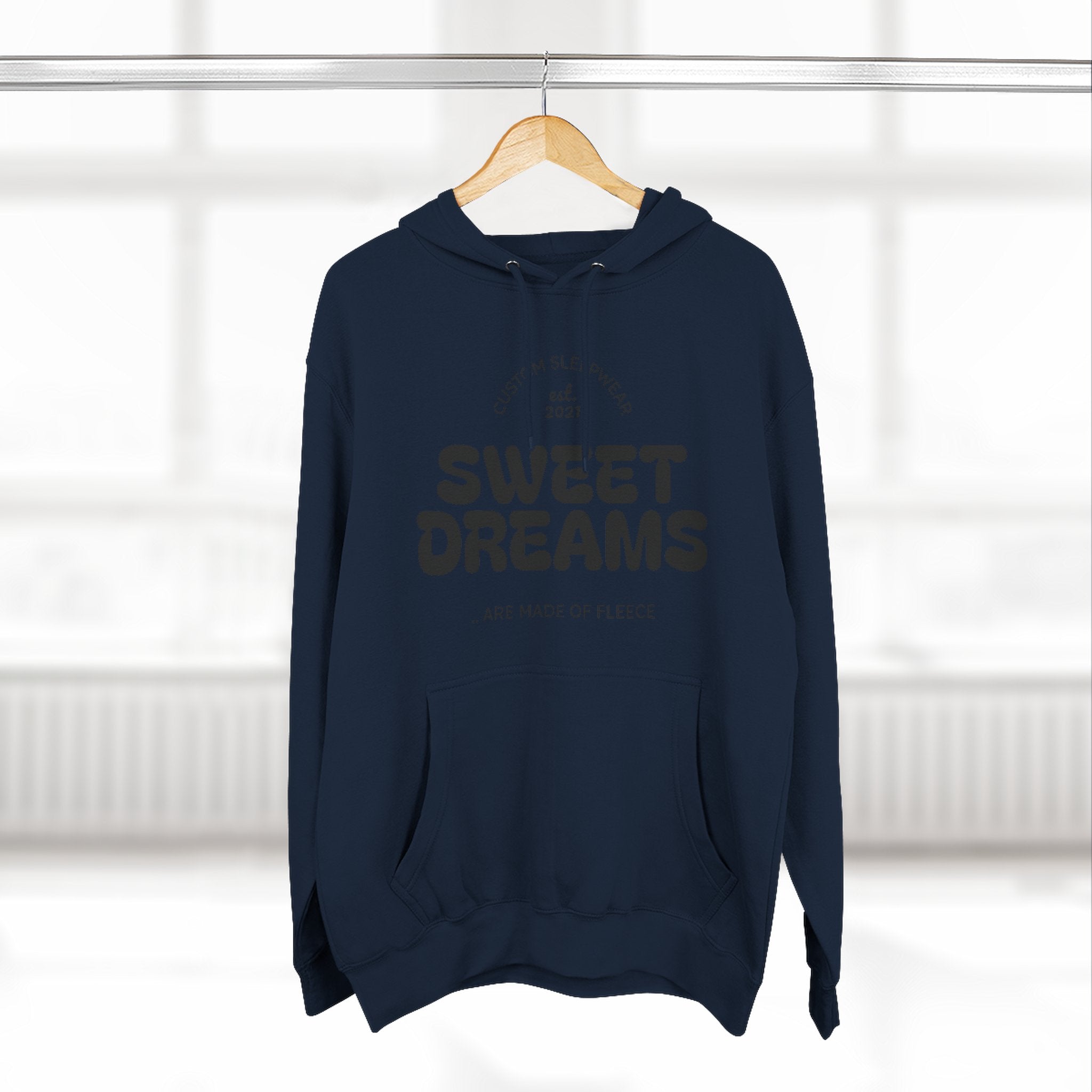 Sweet Dreams Hoodie — Cozy Fleece Pullover with Retro Script
