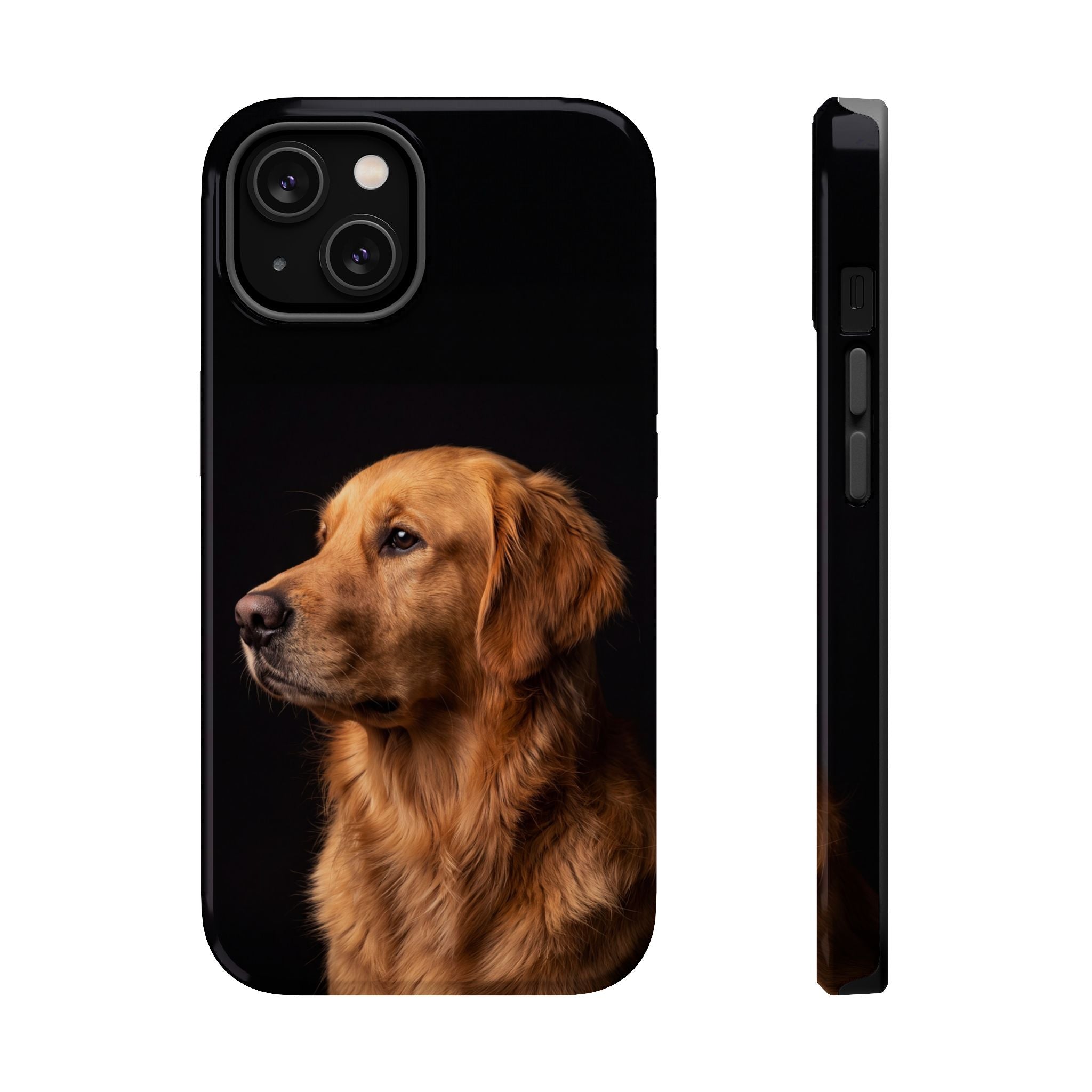 Golden Retriever Portrait Phone Case — Impact-Resistant Wireless Charging Cover