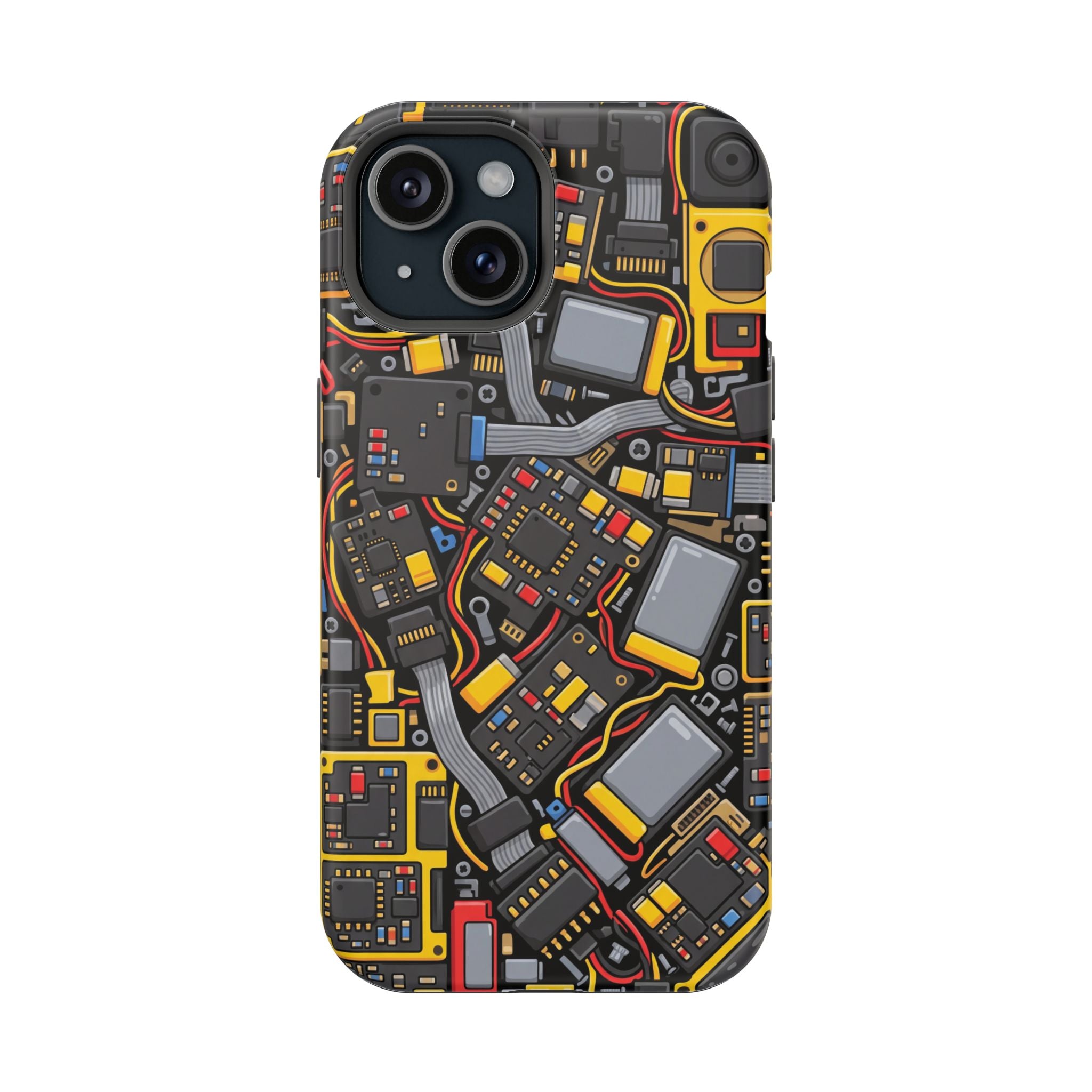 Voltage Board Phone Case — Yellow Circuit Wireless Charging Cover