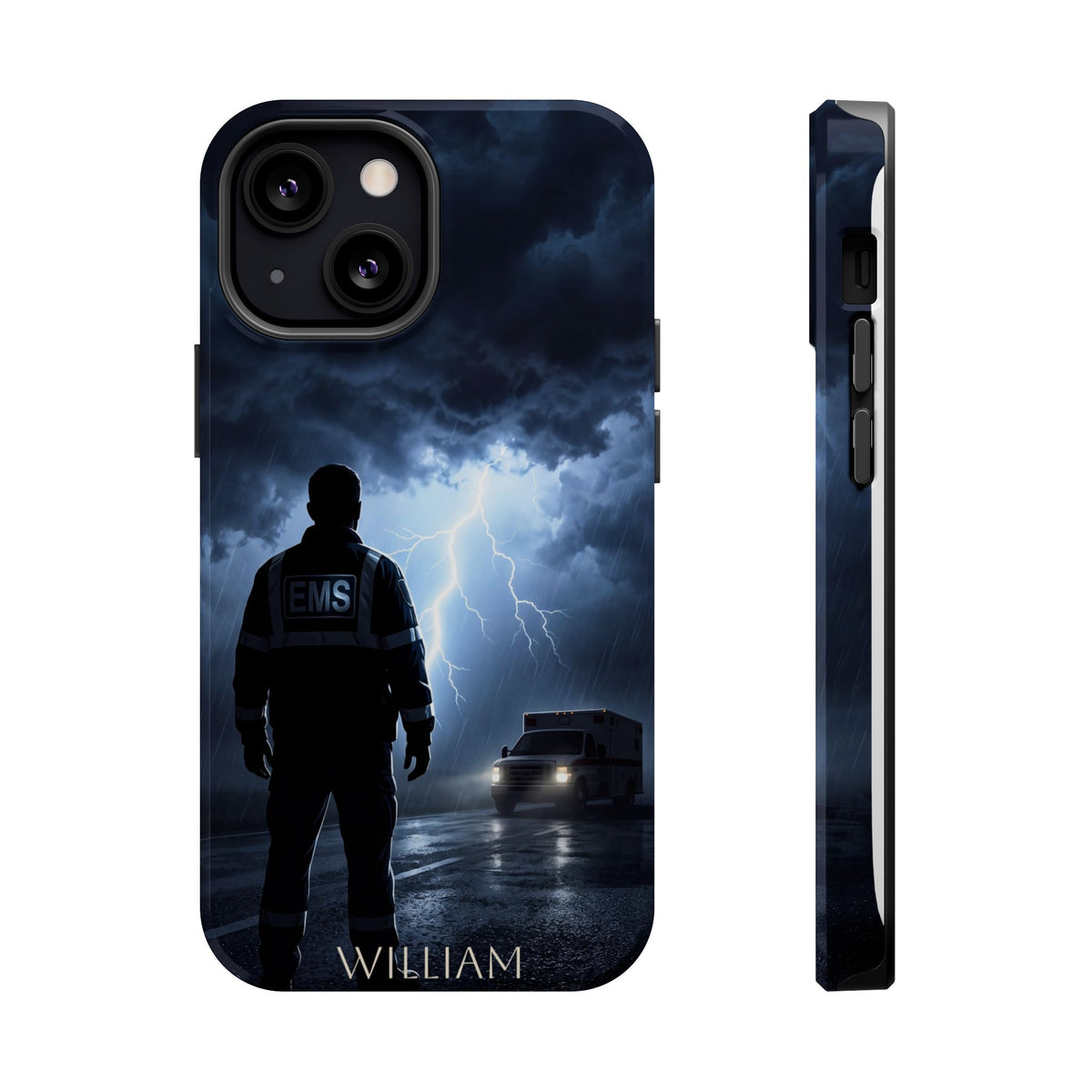 Personalized Lightning Storm EMS Phone Case — Wireless Charging Cover