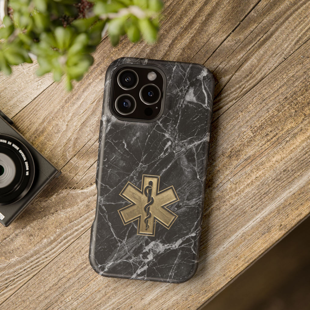 Paramedic/EMT Marble Phone Case — Magnetic Wireless Charging Cover