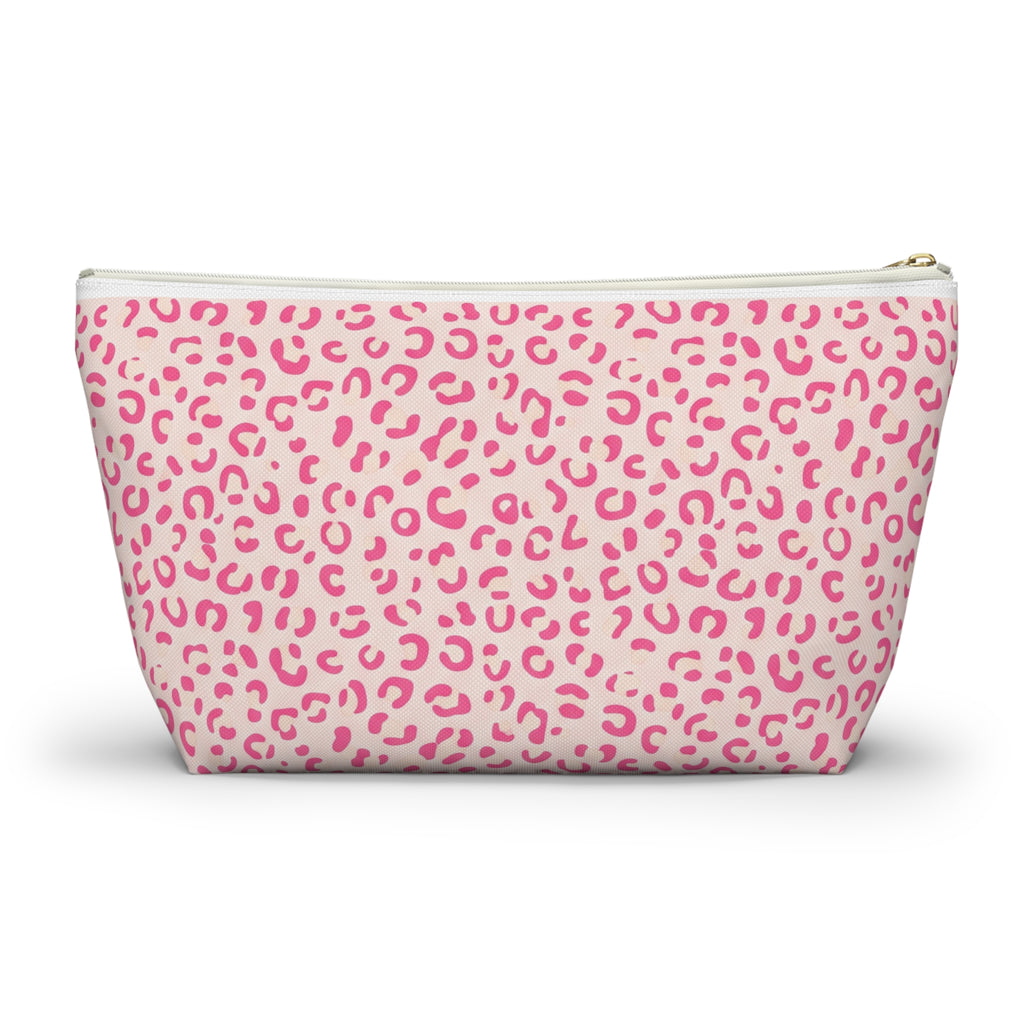 Nurse Life Pink Leopard Accessory Pouch — T-Bottom Zipper Bag
