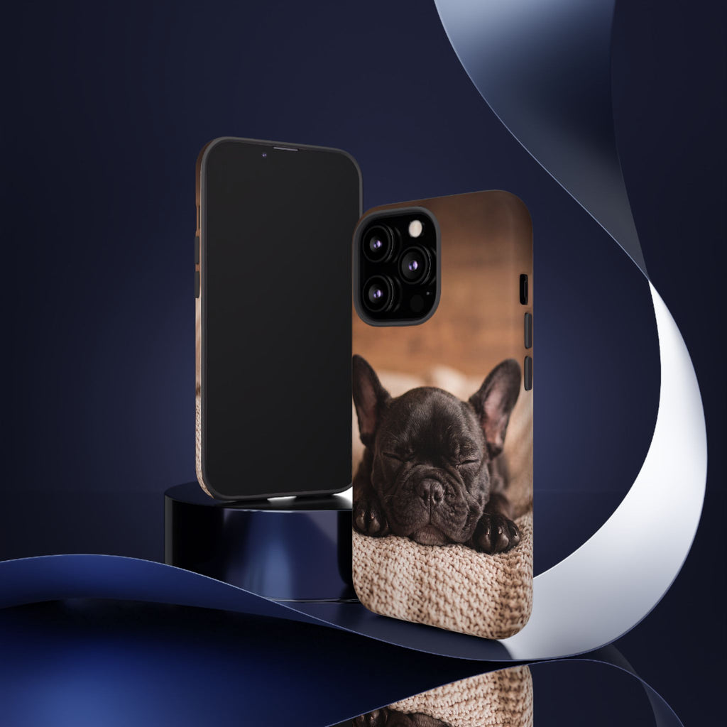 Sleeping French Bulldog Phone Case | Cozy Frenchie Resting on Blanket | iPhone & Samsung