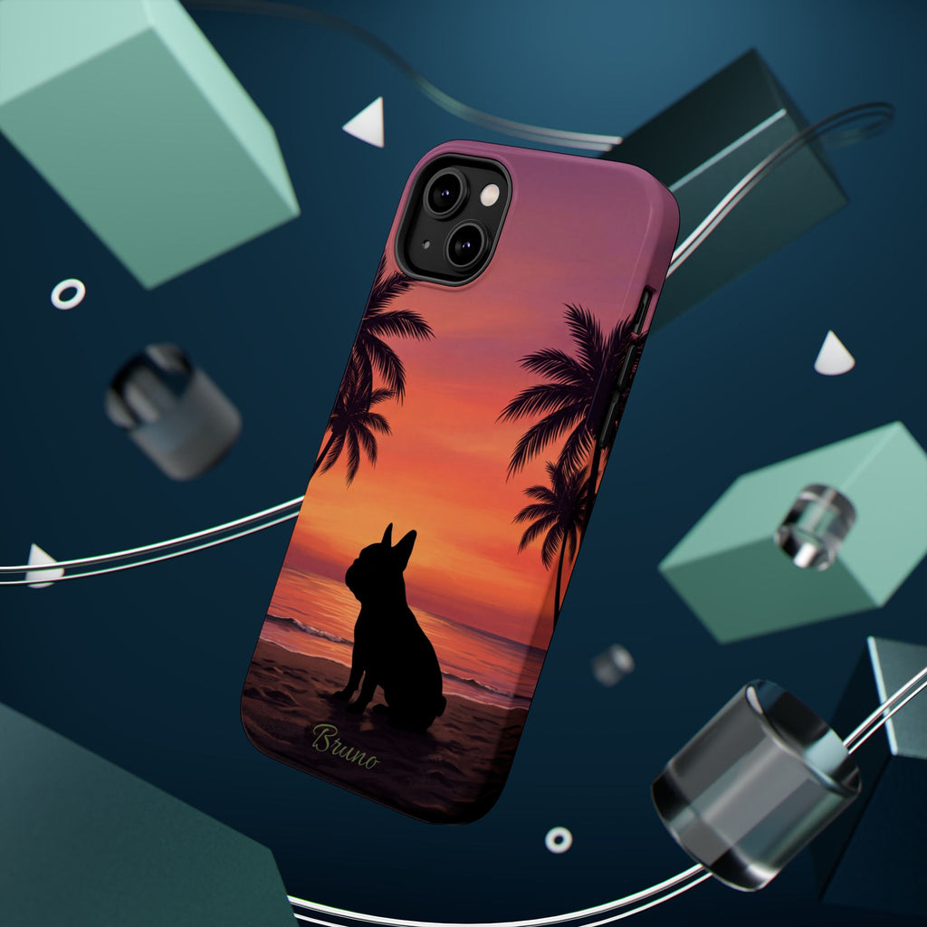 Personalized French Bulldog Tropical Beach Phone Case — Wireless Charging Cover