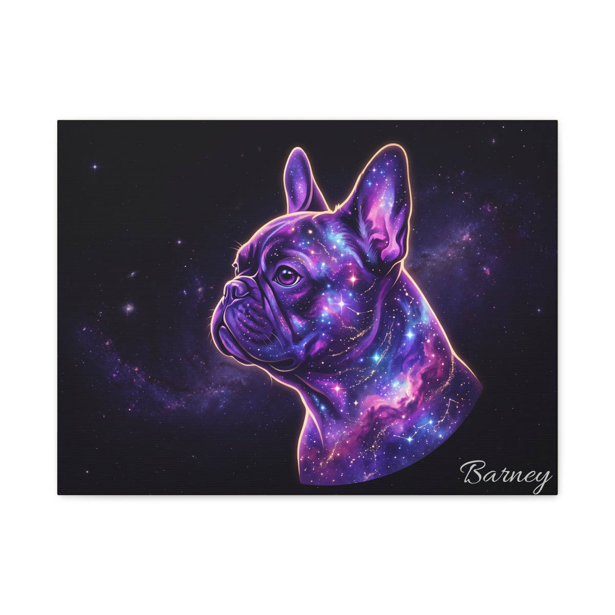 French Bulldog Personalized Canvas | Cosmic Galaxy Glow Wall Art