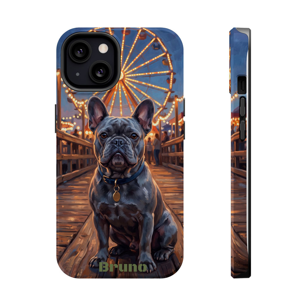 Personalized French Bulldog Pier Lights Phone Case — Wireless Charging Cover