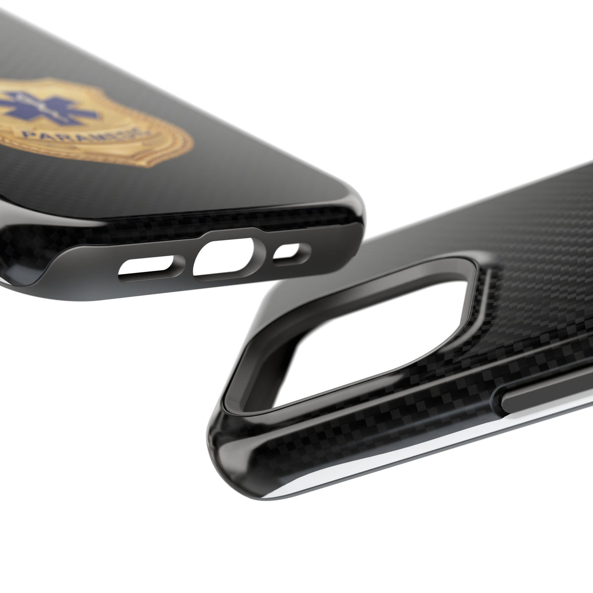 Gold Paramedic Badge Black Phone Case — Magnetic Wireless Charging Cover