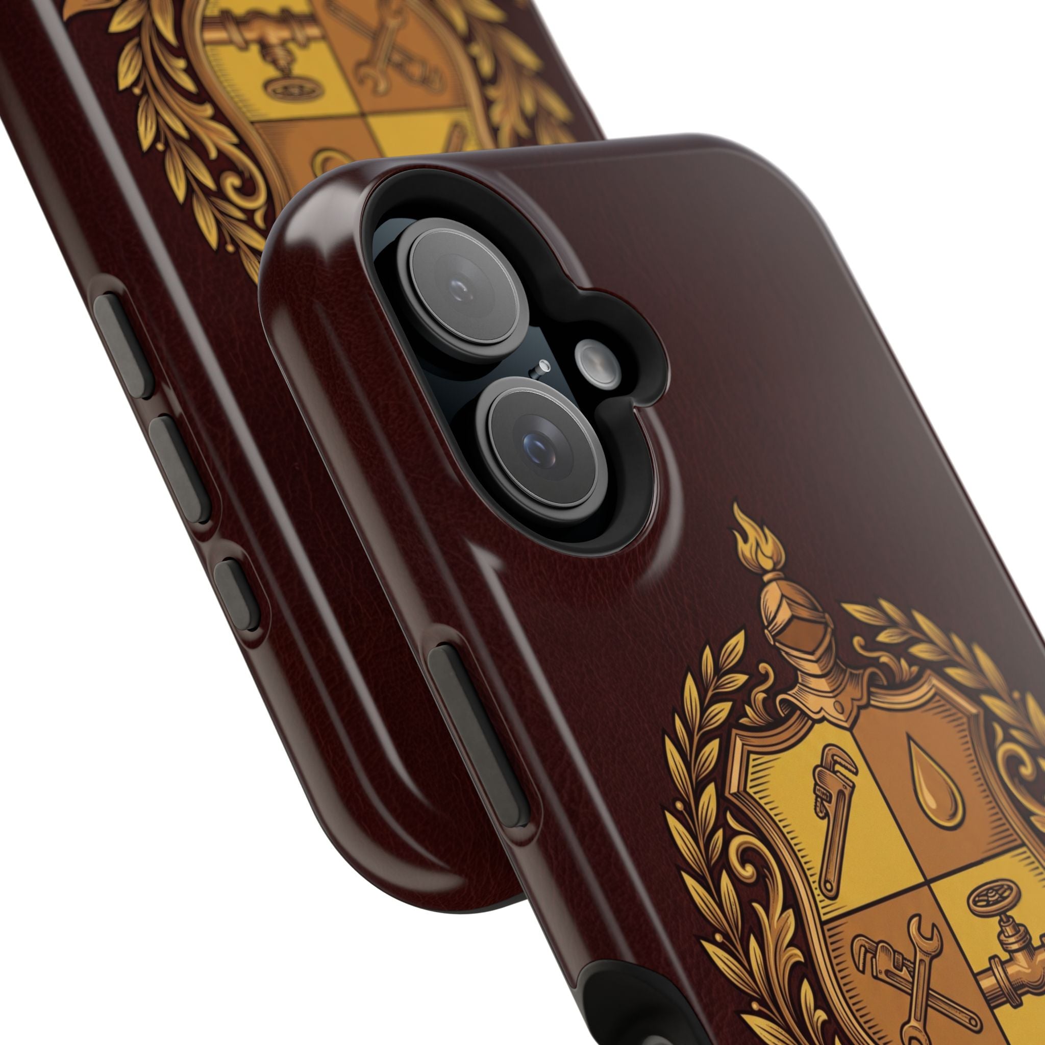 Plumber Crest Phone Case — Heraldic Shield Wireless Charging Cover