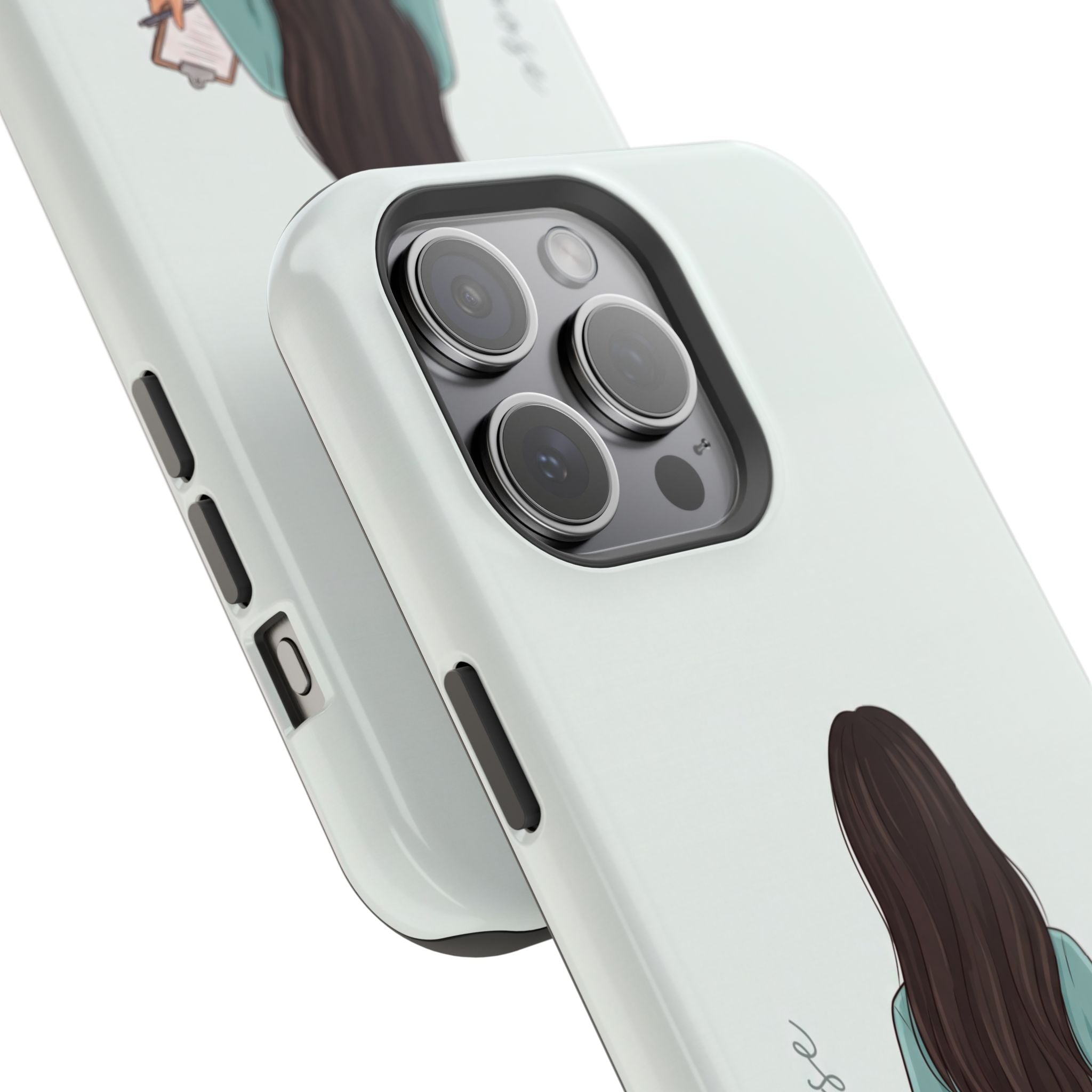 Nurse Illustration Phone Case — Impact-Resistant Wireless Charging Cover