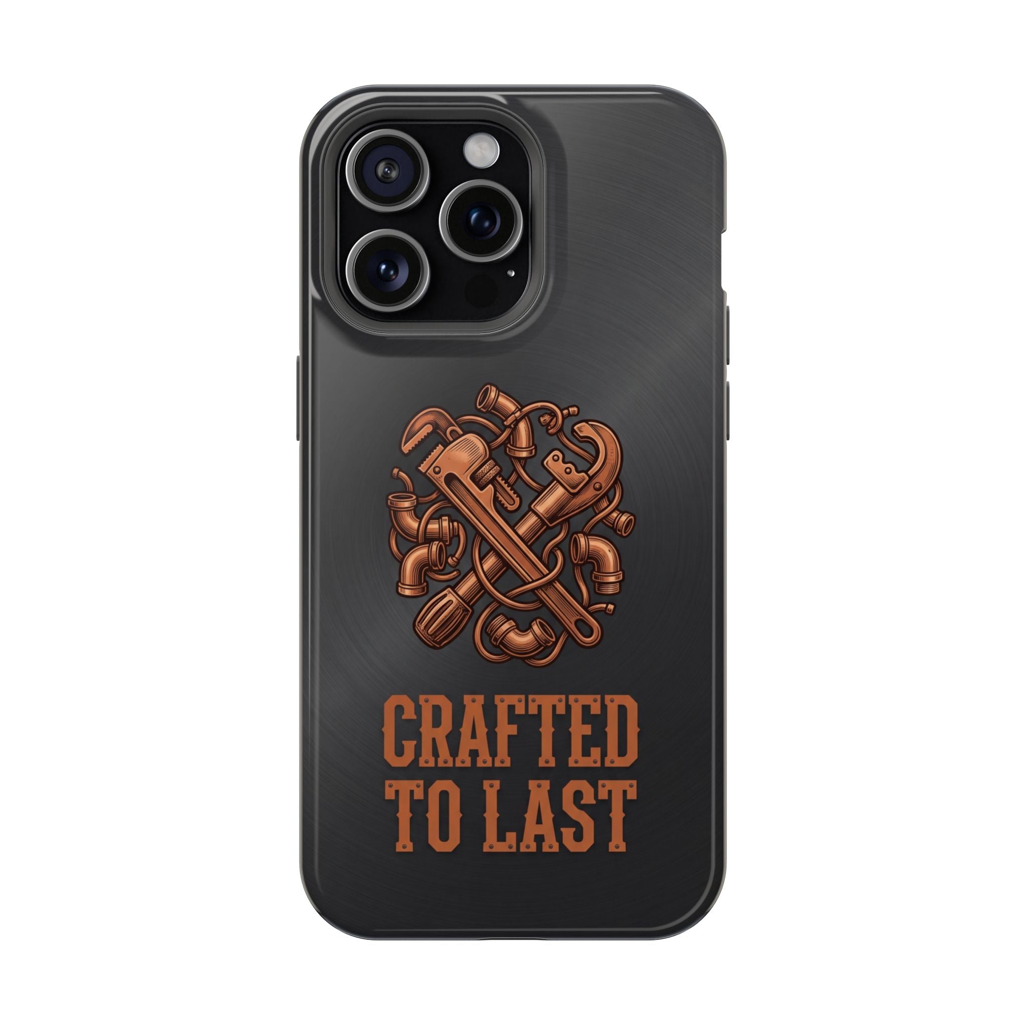 Crafted to Last Phone Case — Crossed Wrenches Wireless Charging Cover