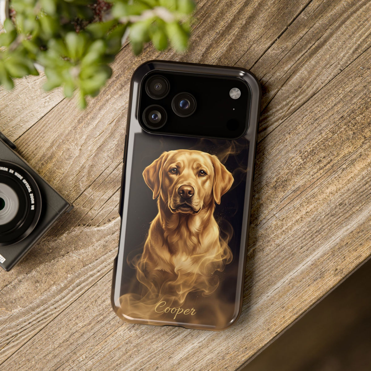 Personalized Gold Smoke Labrador Phone Case — Tough Magnetic Case with Wireless Charging