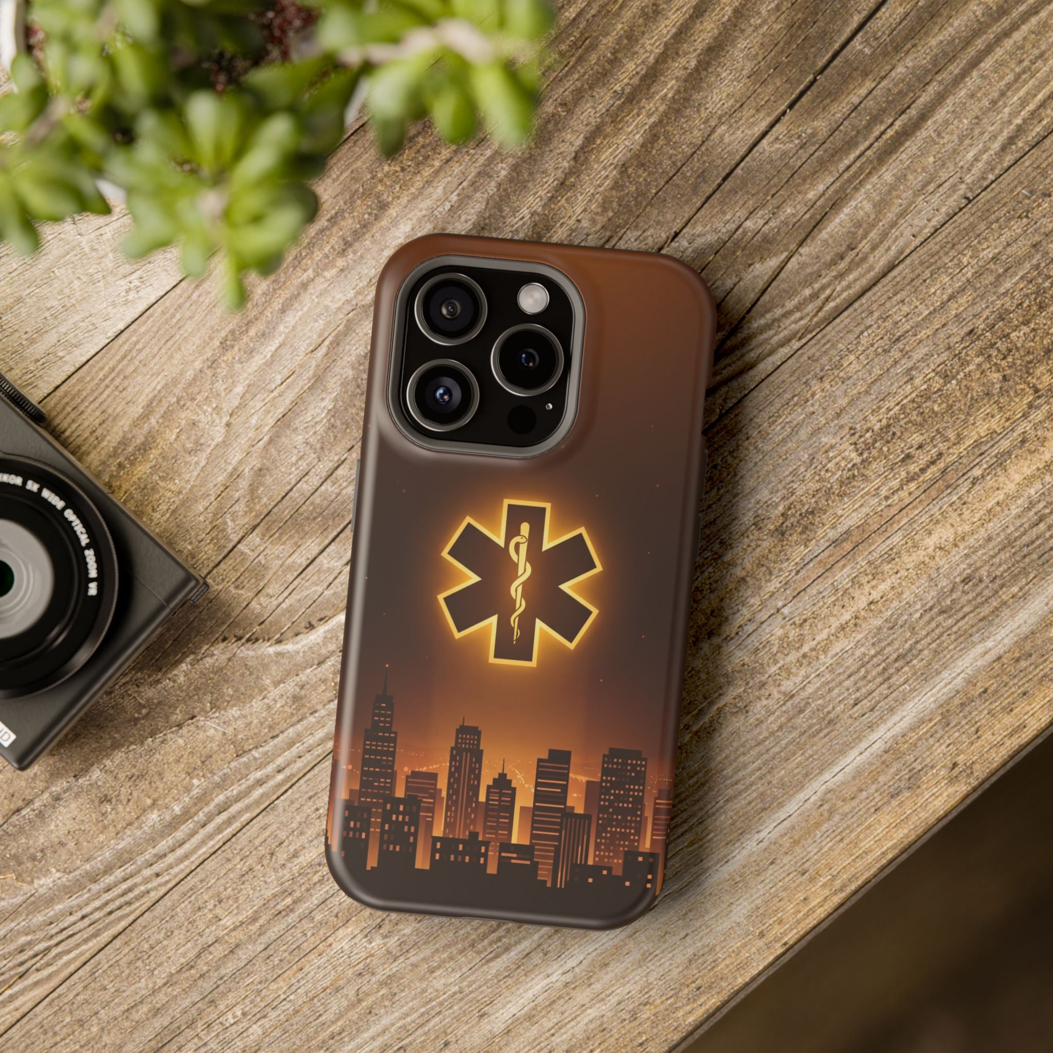 Paramedic/EMT Skyline Phone Case — Magnetic Wireless Charging Cover