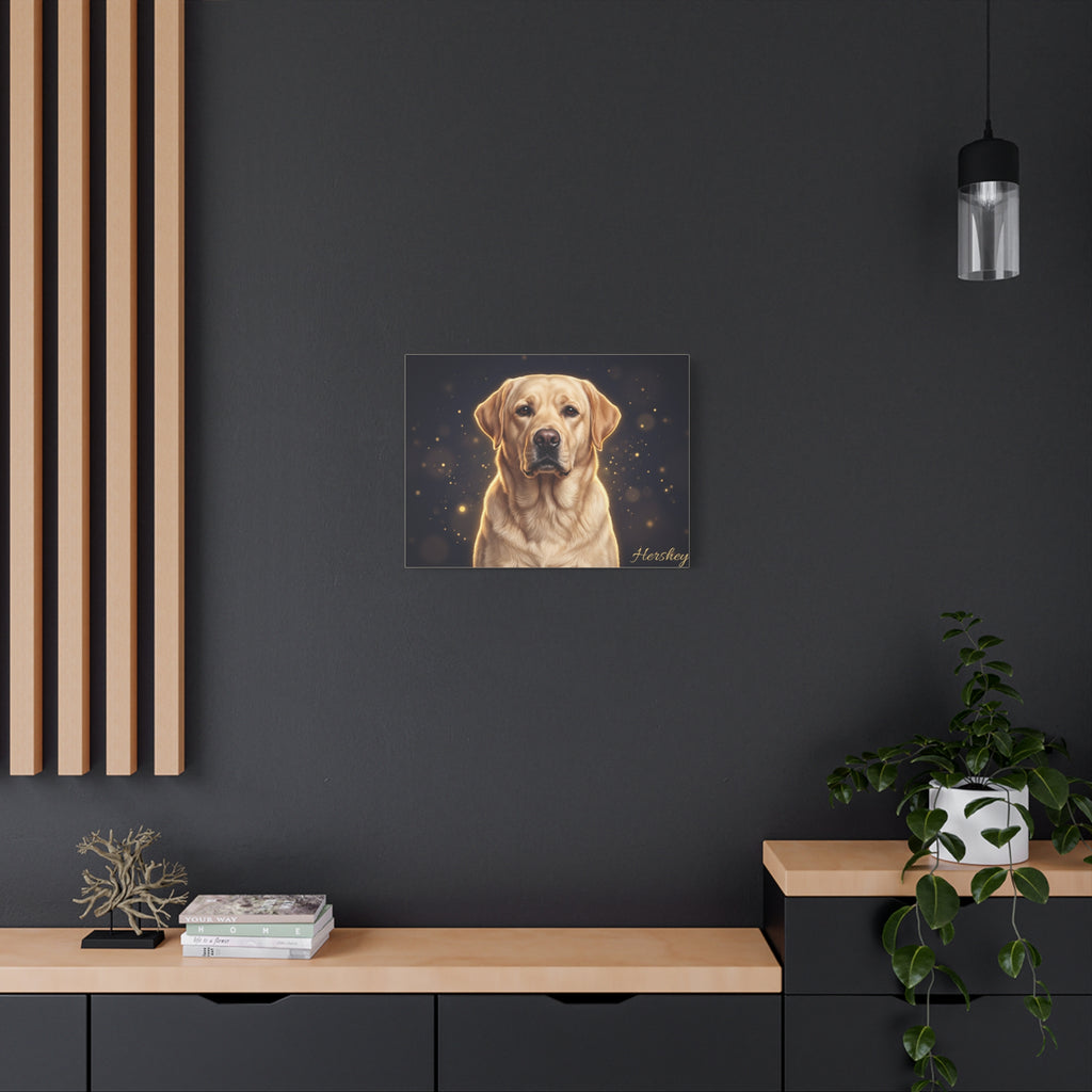 Yellow Labrador Personalized Canvas | Starlight Sparkle Wall Art