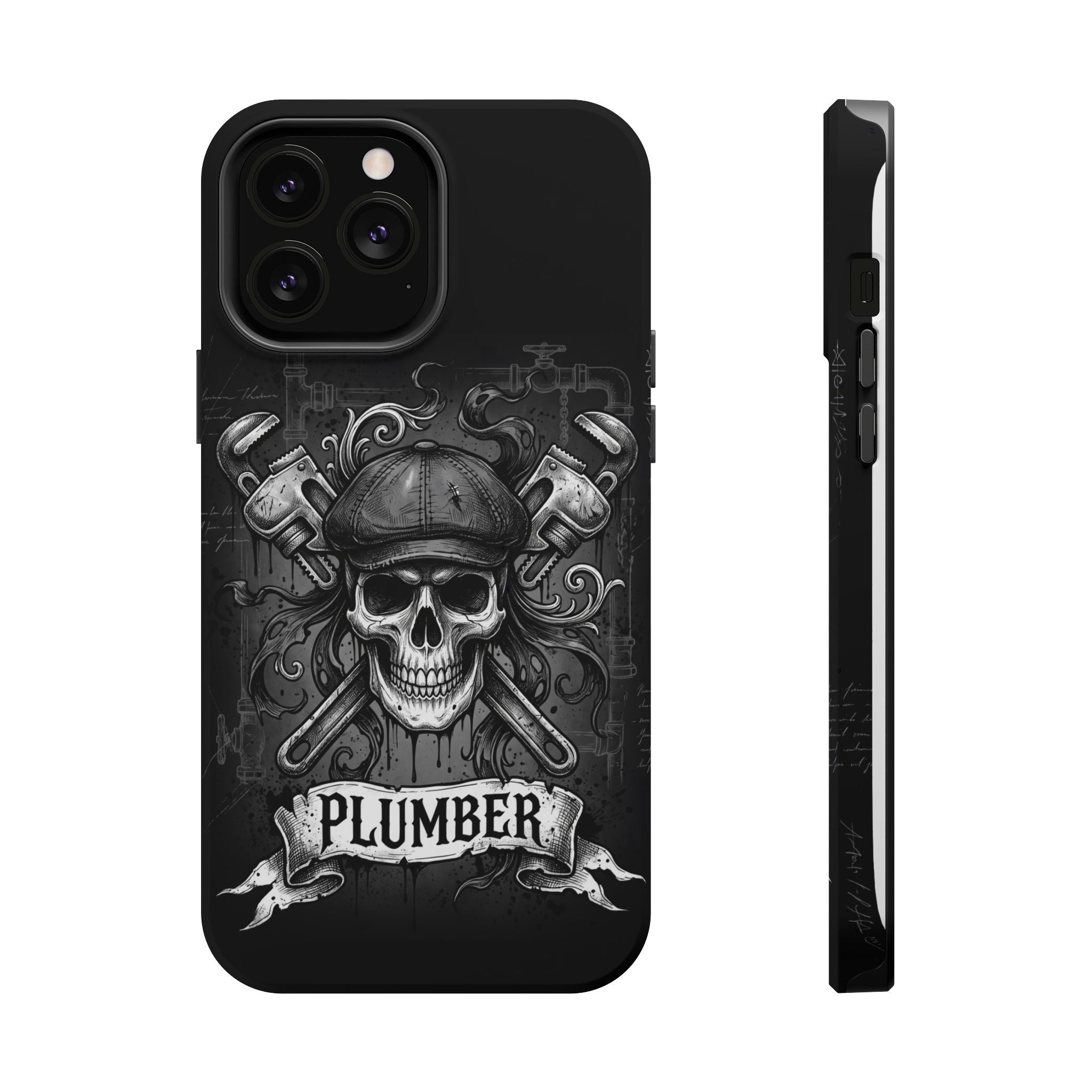 Skull & Wrenches Plumber Phone Case — Wireless Charging Cover