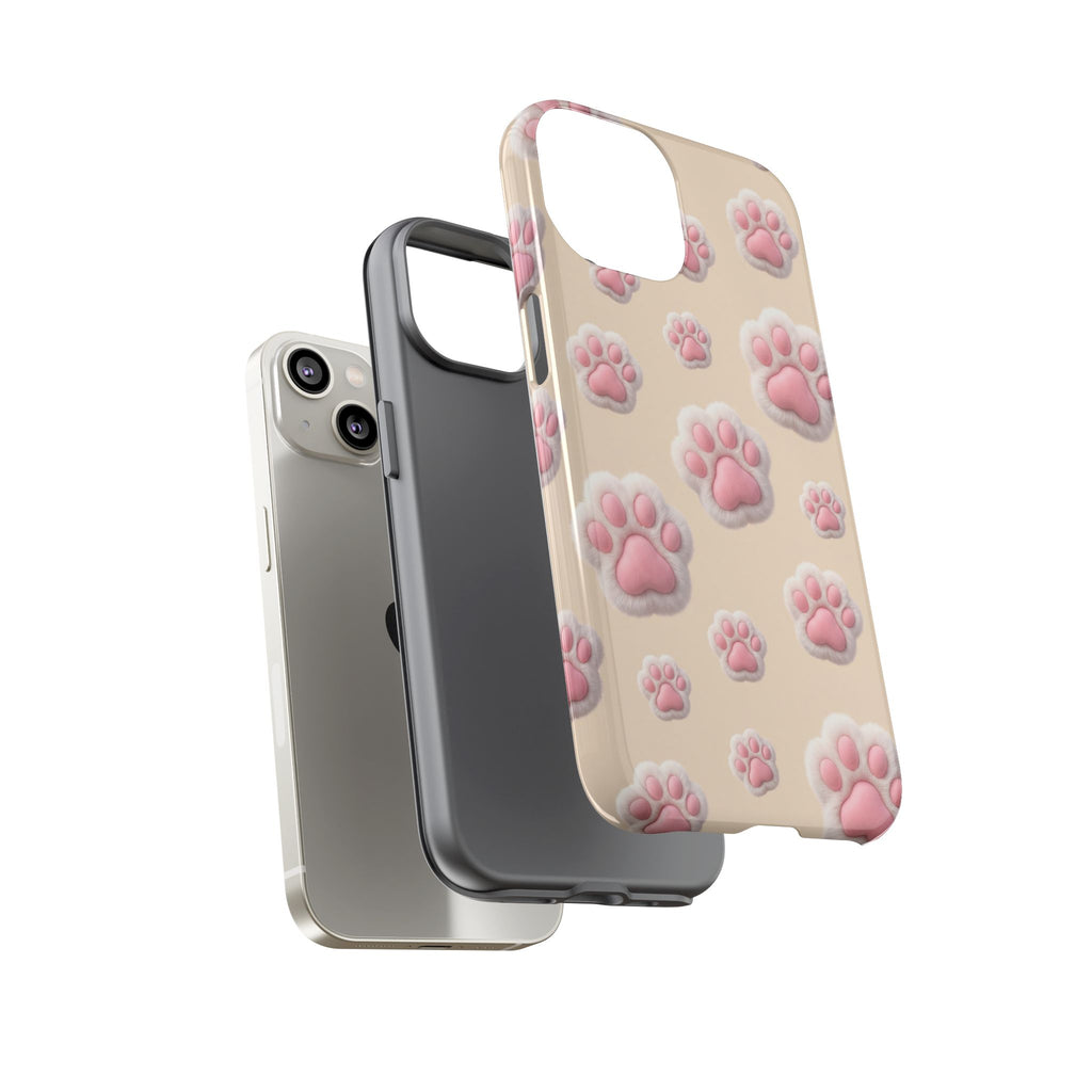Golden Retriever Paw Print Phone Case | Cute Pink Paw Pattern for Dog Lovers | iPhone & Samsung